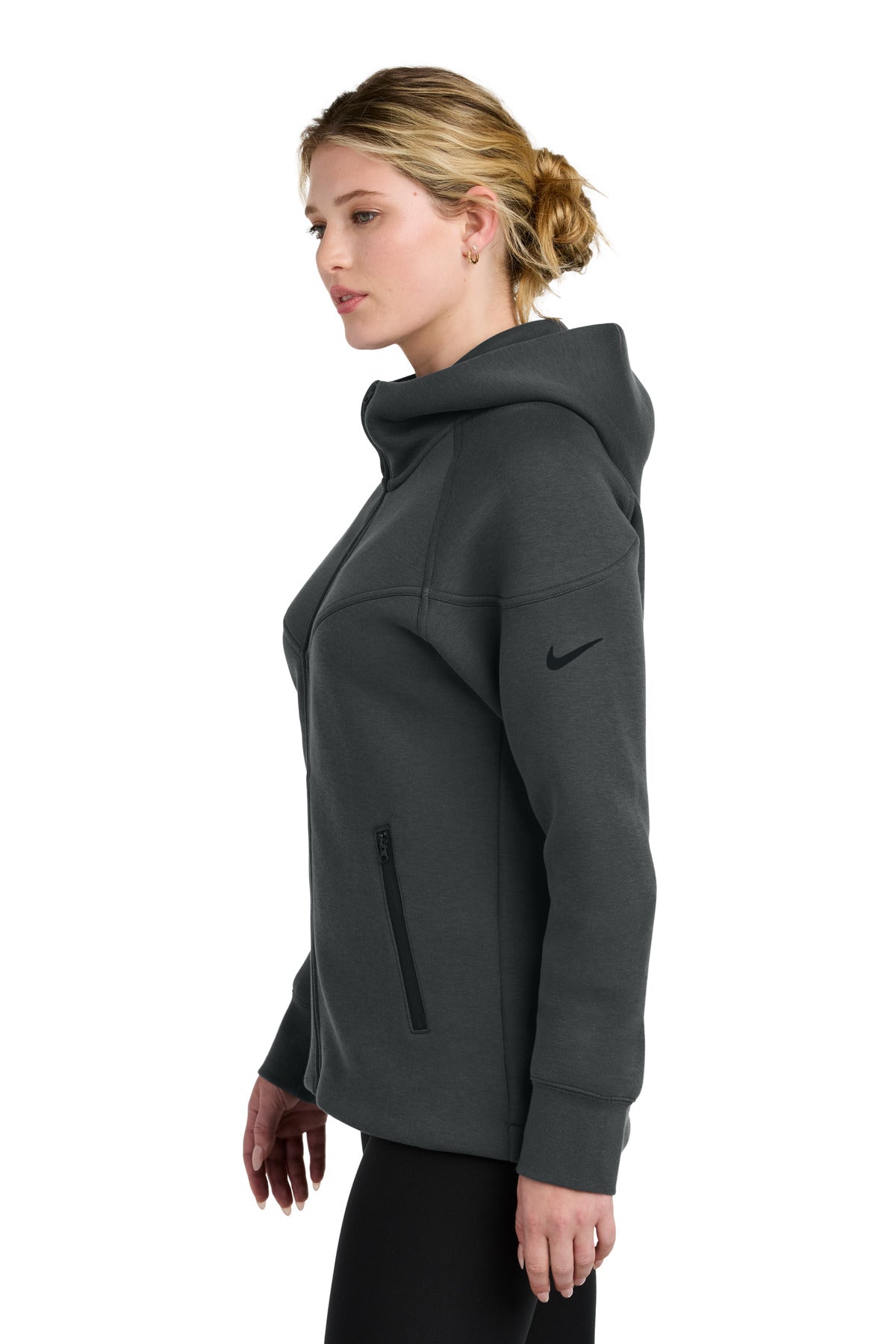 Nike Women's Tech Fleece Full-Zip Hoodie NKFQ4798 - Anthracite Heather - side