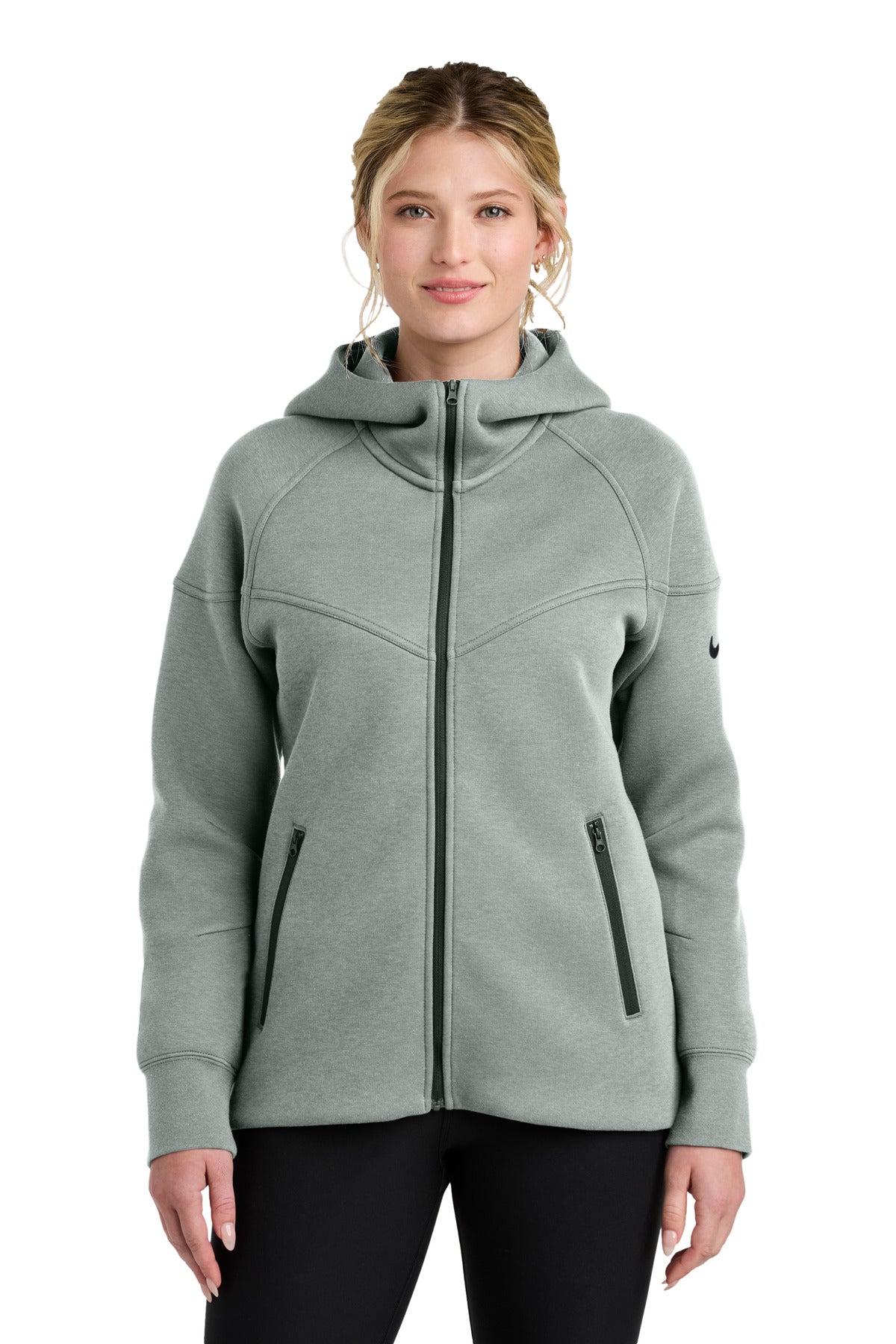 Nike Women's Tech Fleece Full-Zip Hoodie NKFQ4798 - Dark Grey Heather - front