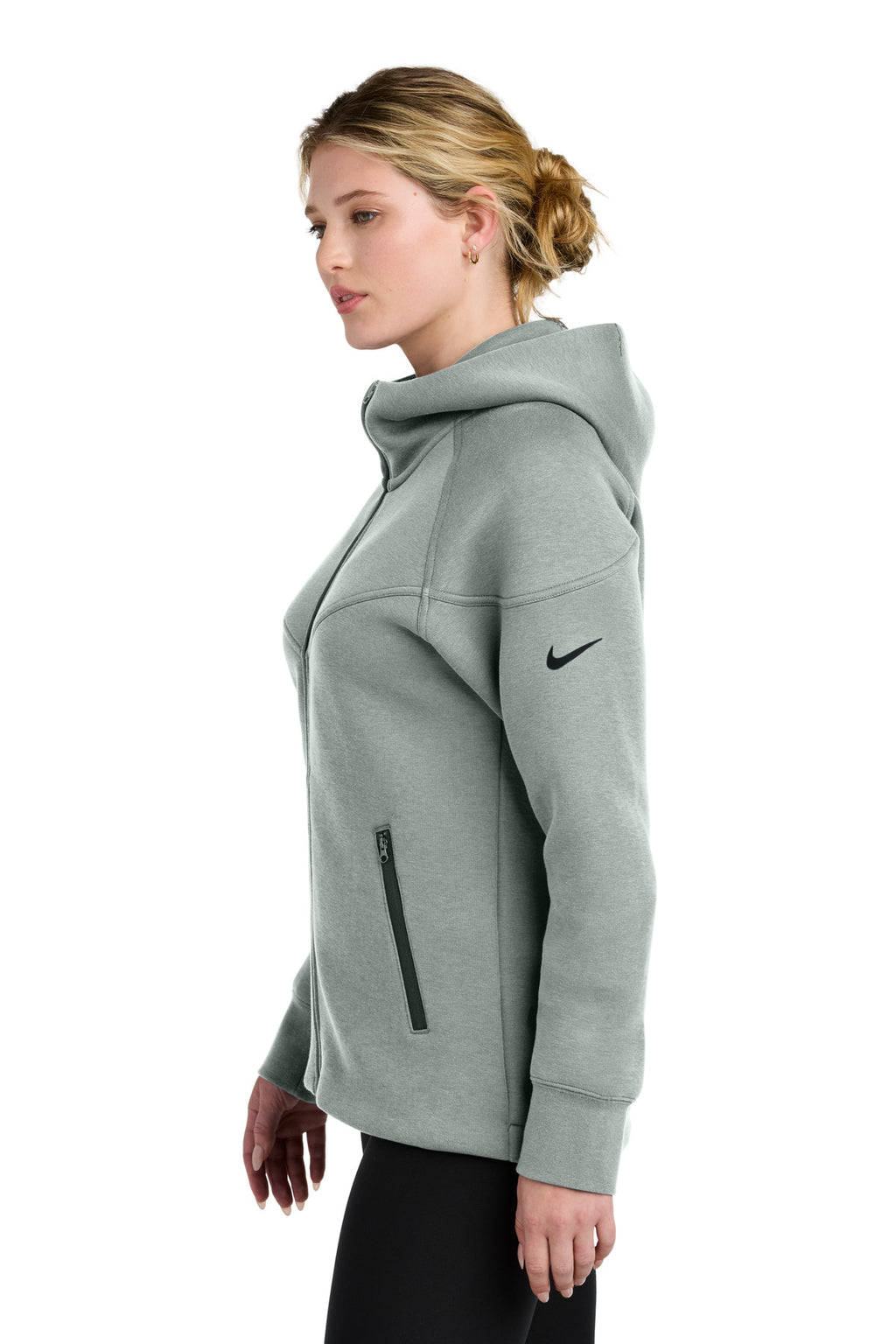 Nike Women's Tech Fleece Full-Zip Hoodie NKFQ4798 - Dark Grey Heather - side