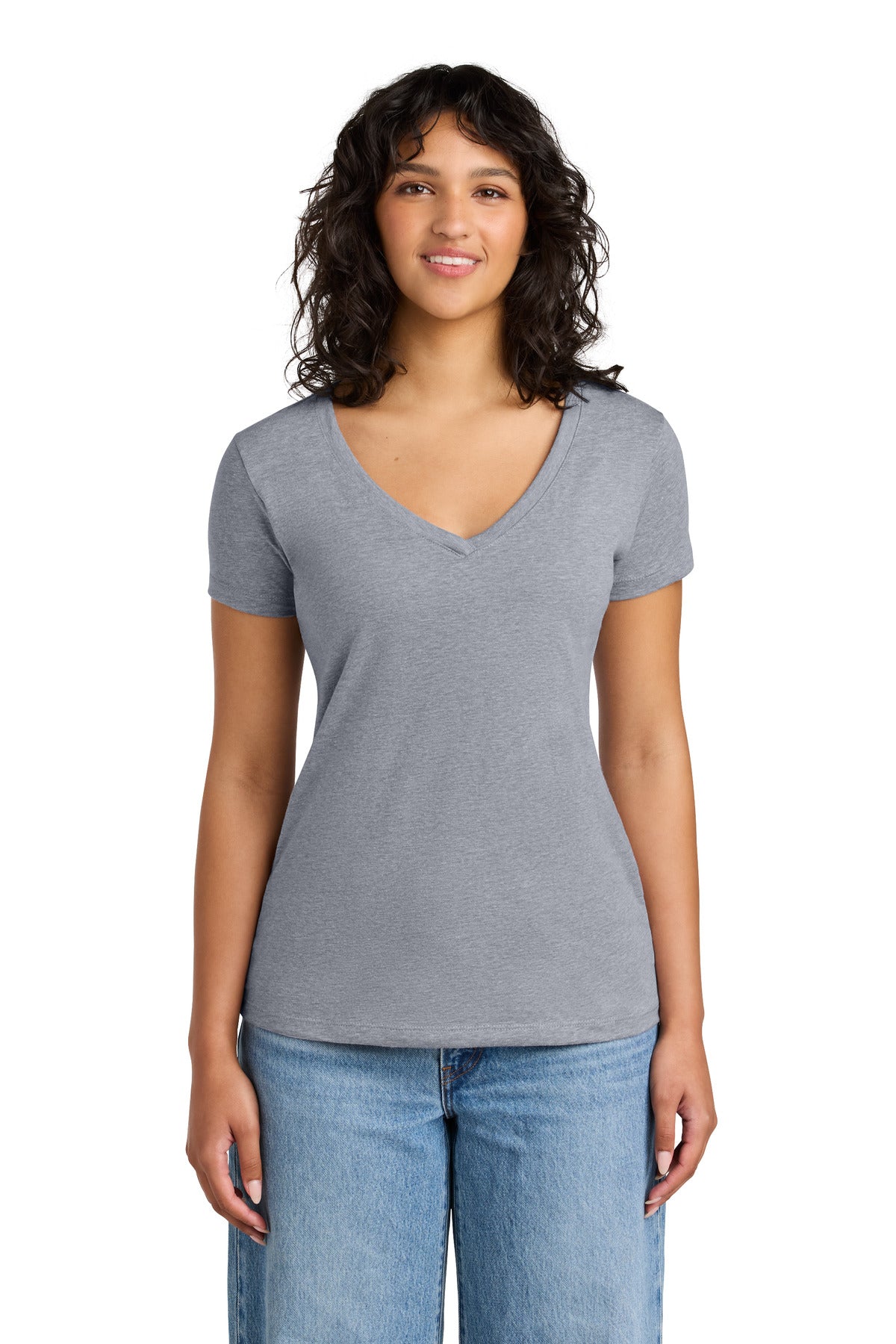 Next Level Apparel Women's Ideal V-Neck Tee NL1540 - Heather Gray - front