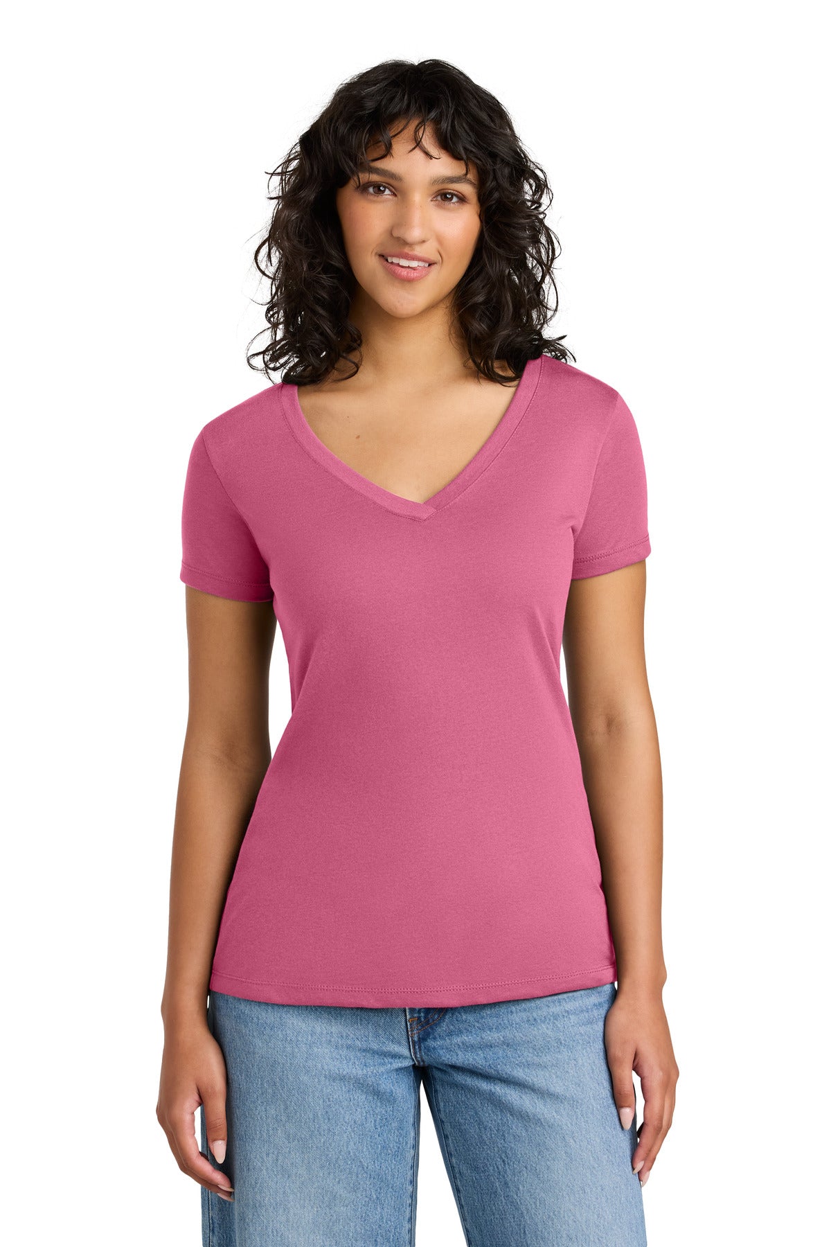 Next Level Apparel Women's Ideal V-Neck Tee NL1540 - Hot Pink - front