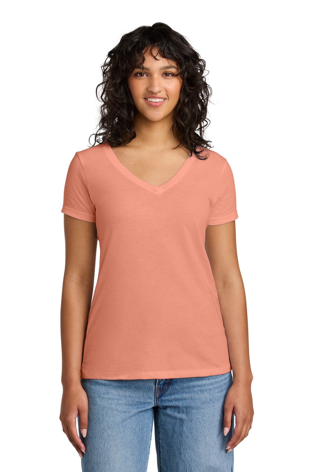 Next Level Apparel Women's Ideal V-Neck Tee NL1540 - Light Orange - front