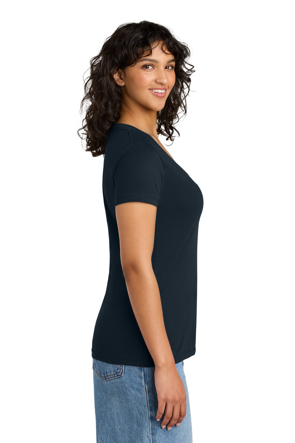 Next Level Apparel Women's Ideal V-Neck Tee NL1540 - Midnight Navy - side