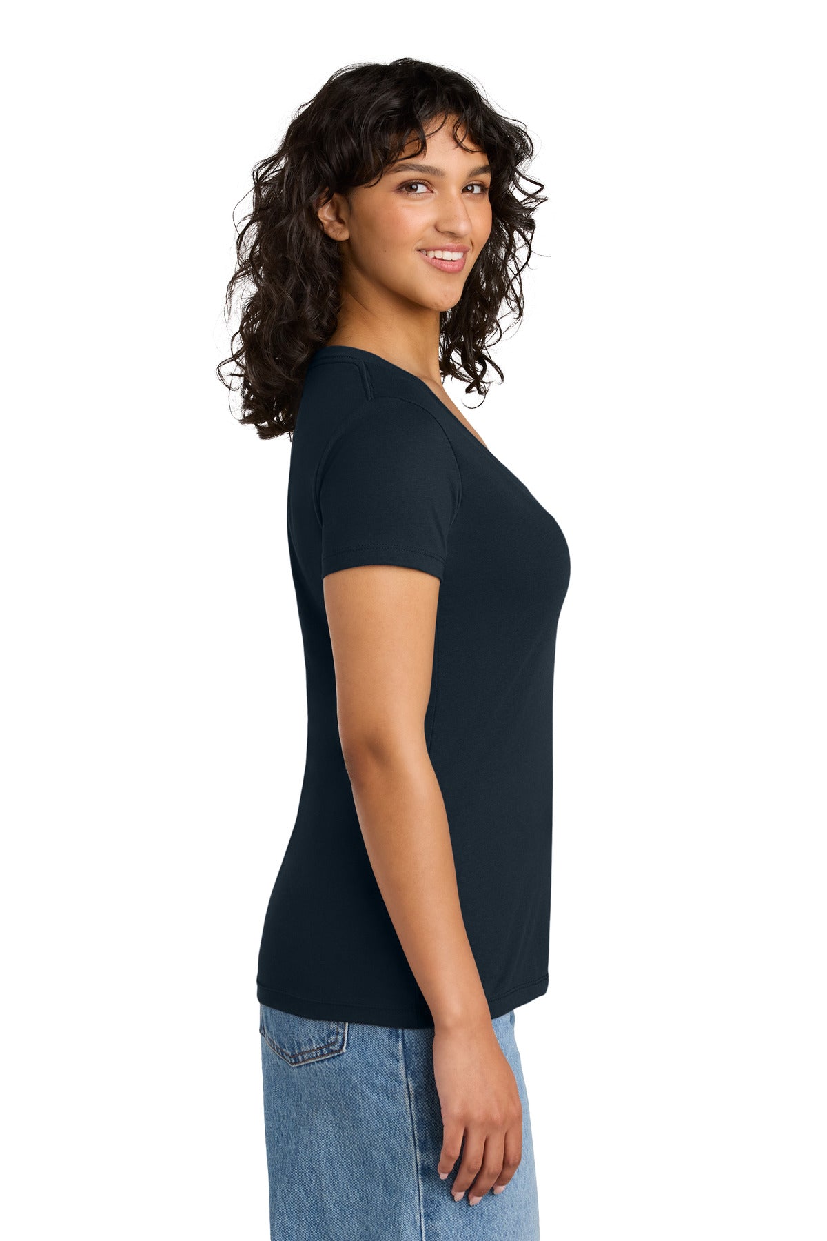 Next Level Apparel Women's Ideal V-Neck Tee NL1540 - Midnight Navy - side