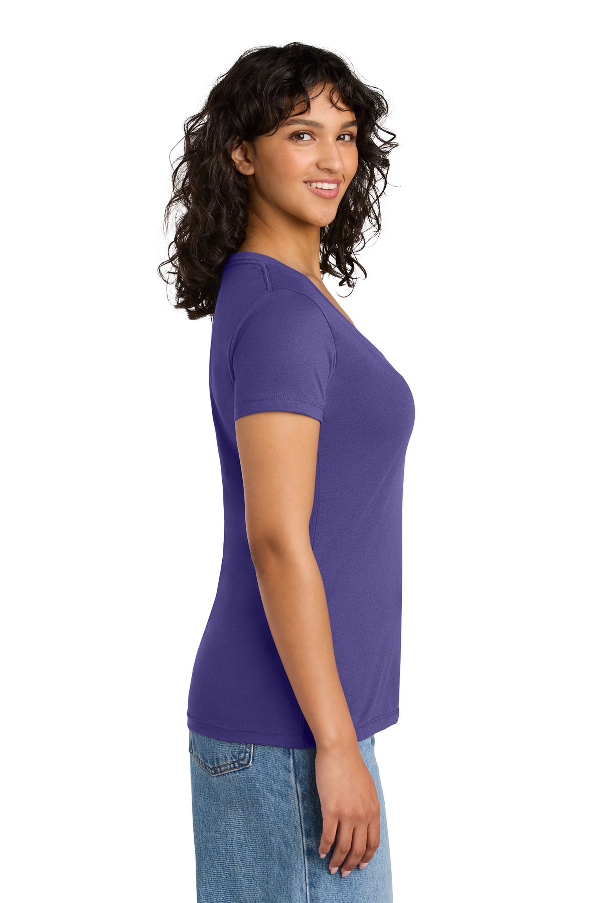 Next Level Apparel Women's Ideal V-Neck Tee NL1540 - Purple Rush - side