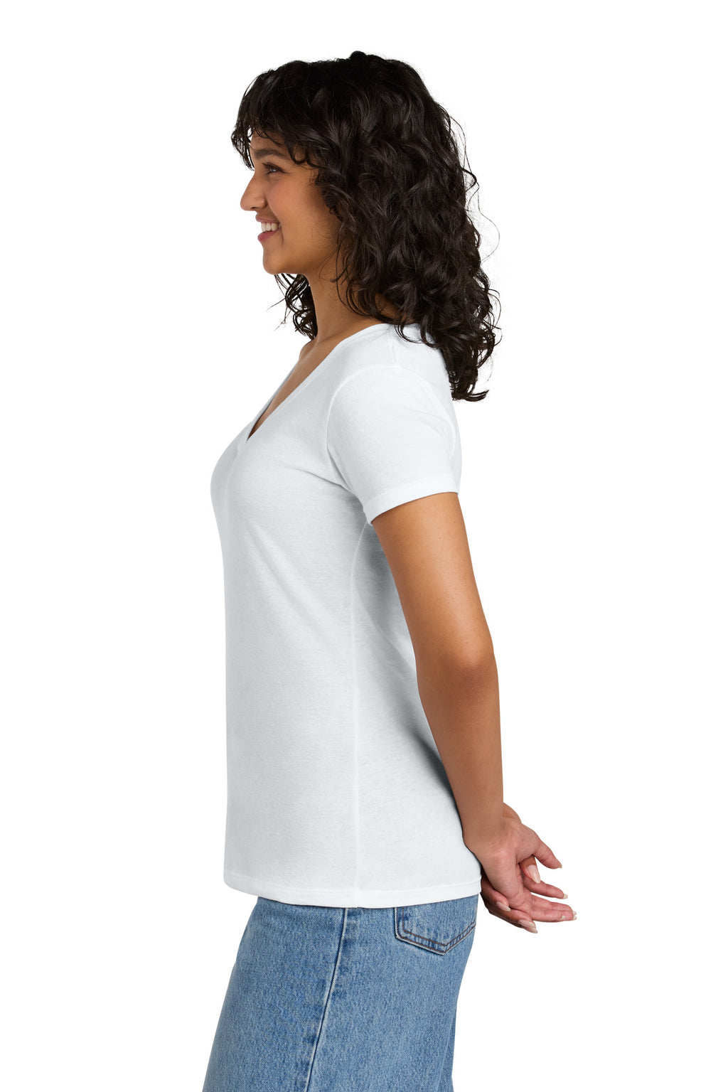 Next Level Apparel Women's Ideal V-Neck Tee NL1540 - White - side