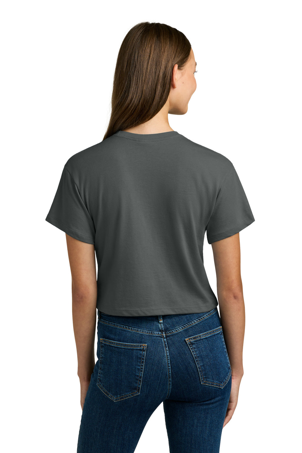 Next Level Apparel Women's Ideal Crop Top NL1580 - Dark Gray - back
