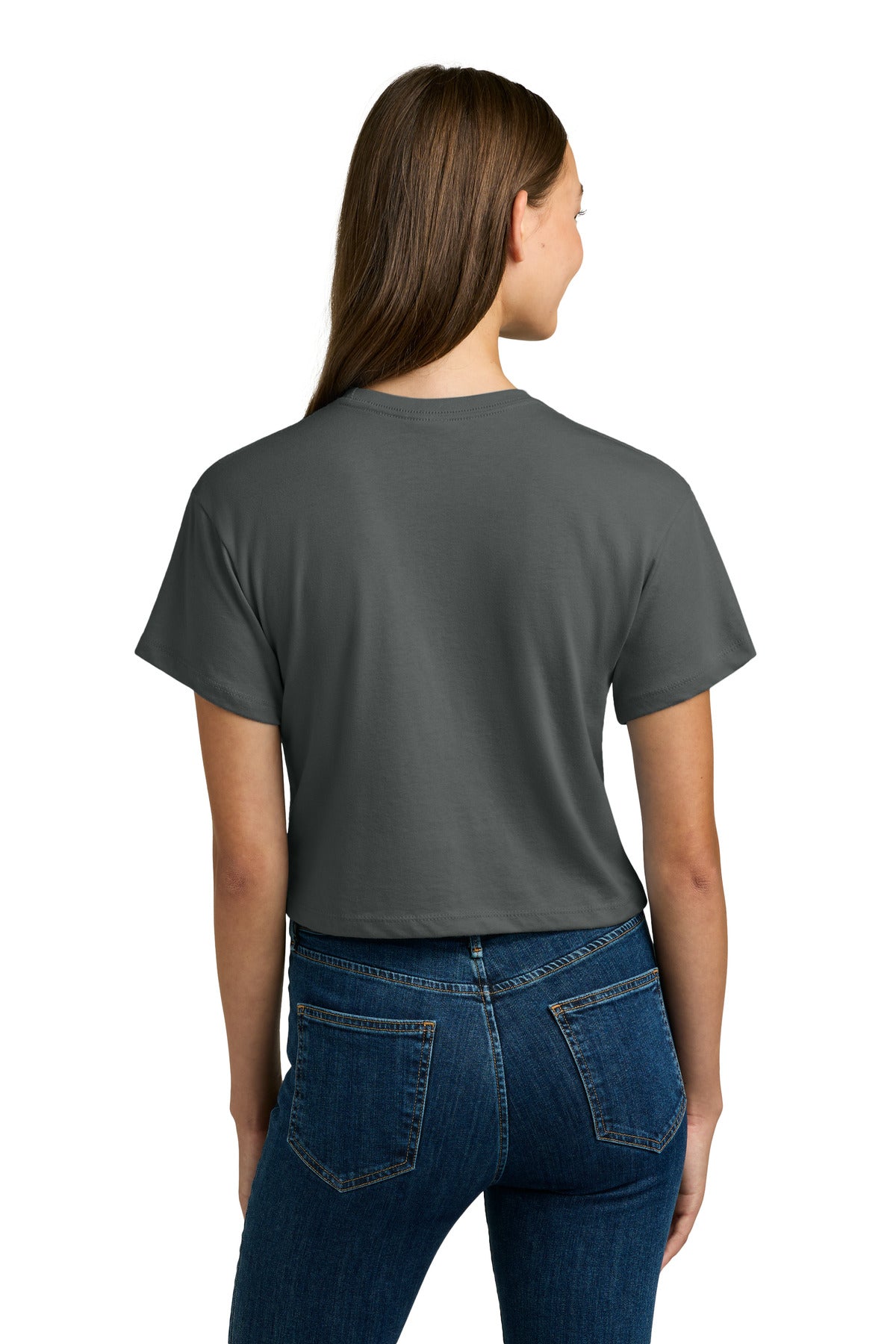 Next Level Apparel Women's Ideal Crop Top NL1580 - Dark Gray - back