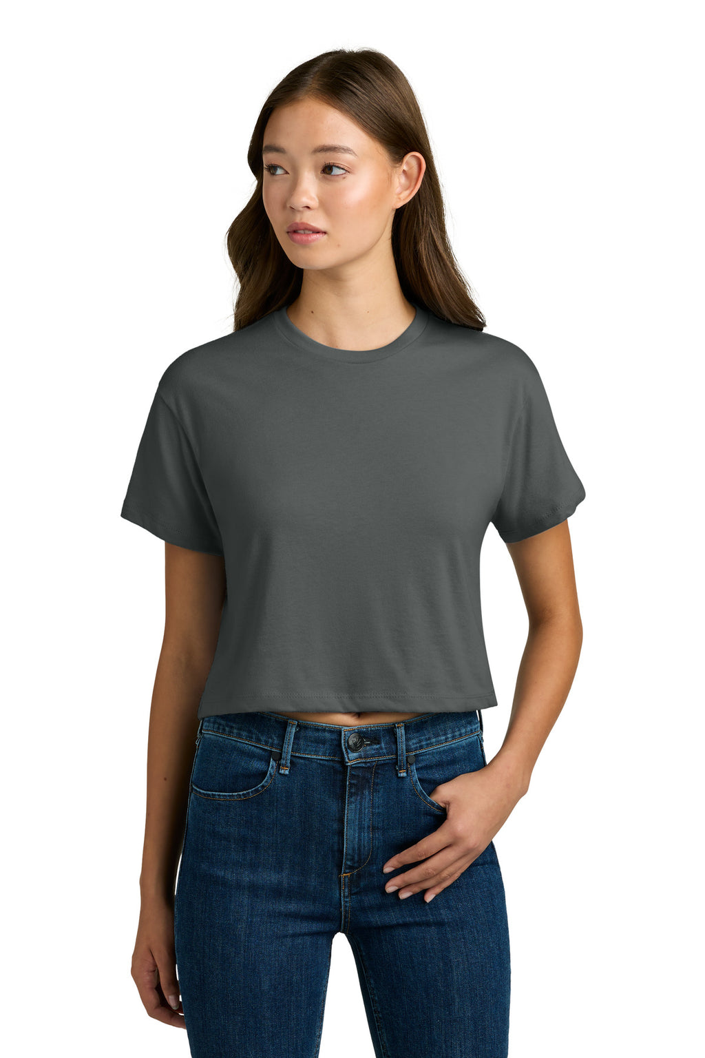 Next Level Apparel Women's Ideal Crop Top NL1580 - Dark Gray - front