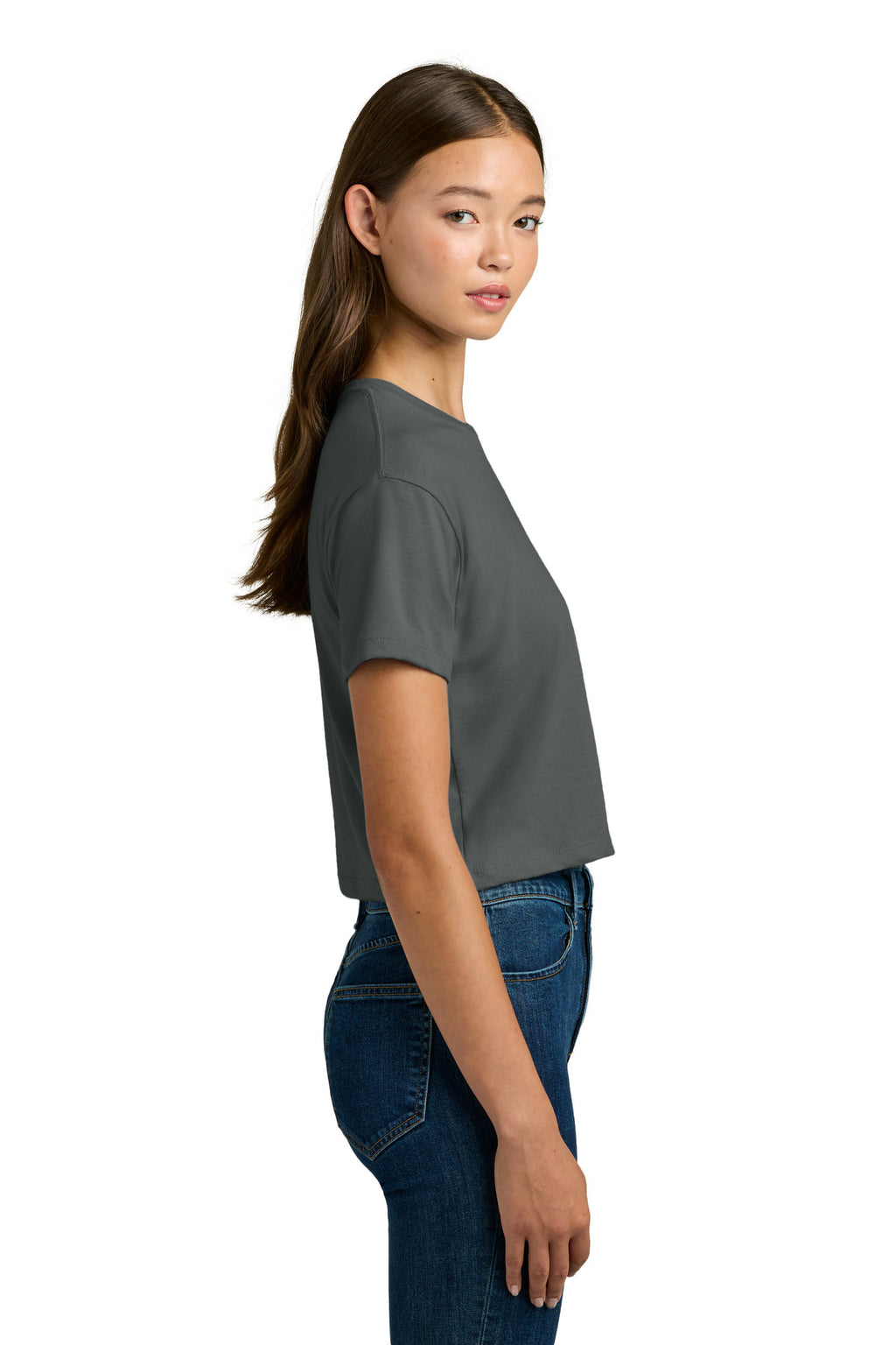 Next Level Apparel Women's Ideal Crop Top NL1580 - Dark Gray - side