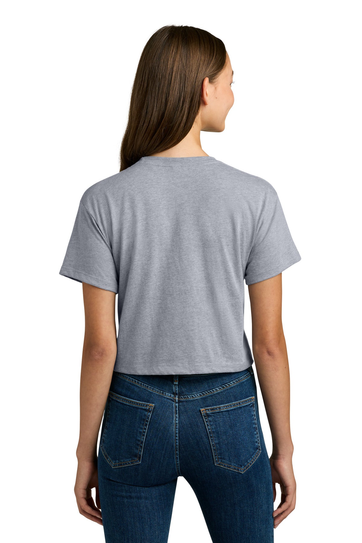 Next Level Apparel Women's Ideal Crop Top NL1580 - Heather Gray - back