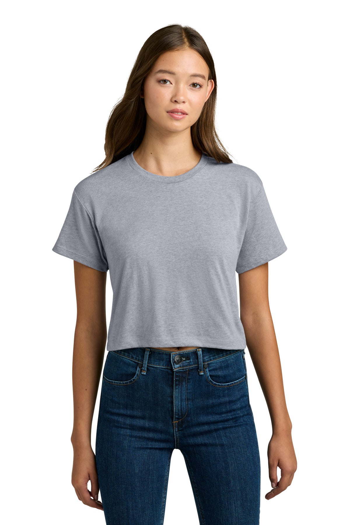 Next Level Apparel Women's Ideal Crop Top NL1580 - Heather Gray - front