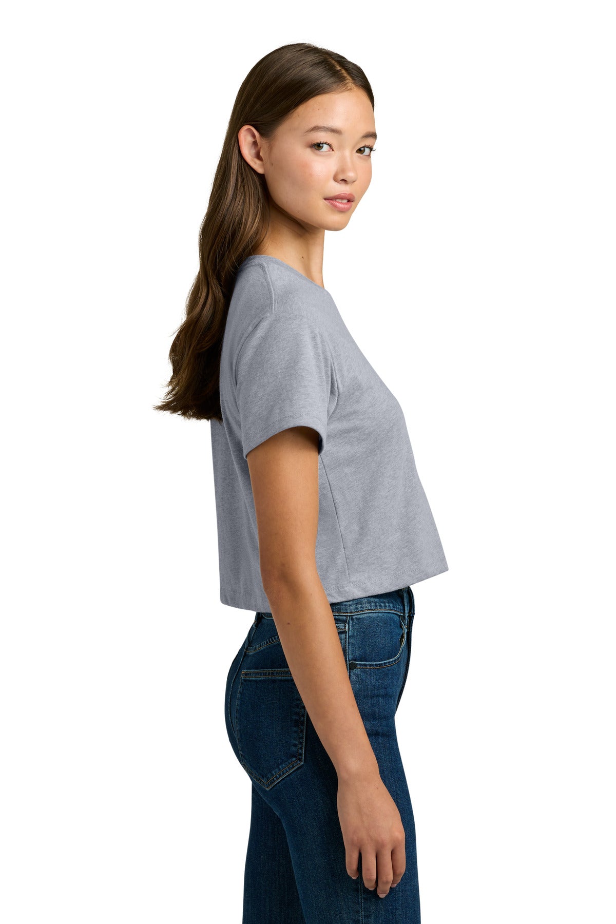 Next Level Apparel Women's Ideal Crop Top NL1580 - Heather Gray - side