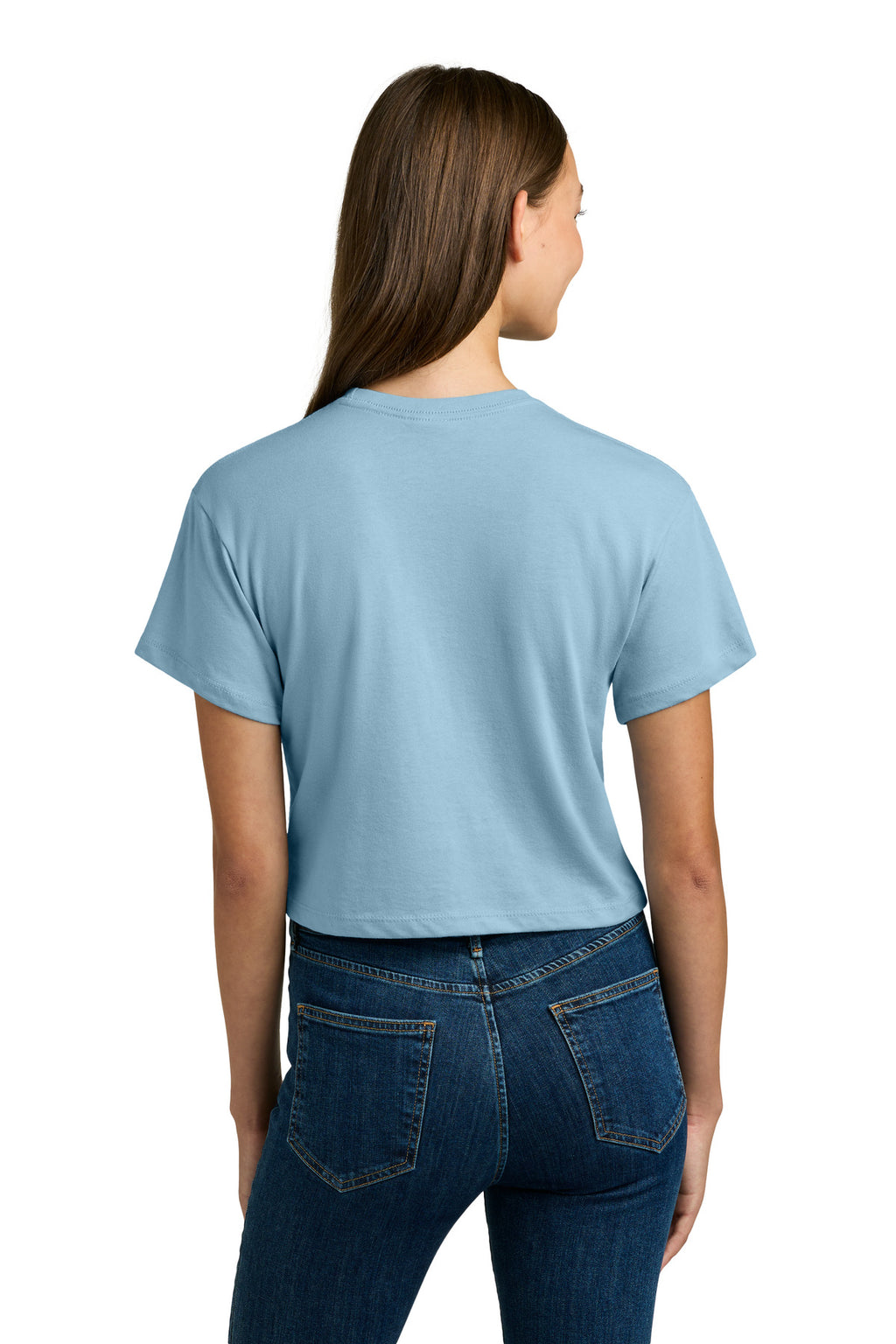Next Level Apparel Women's Ideal Crop Top NL1580 - Stonewash Denim - back