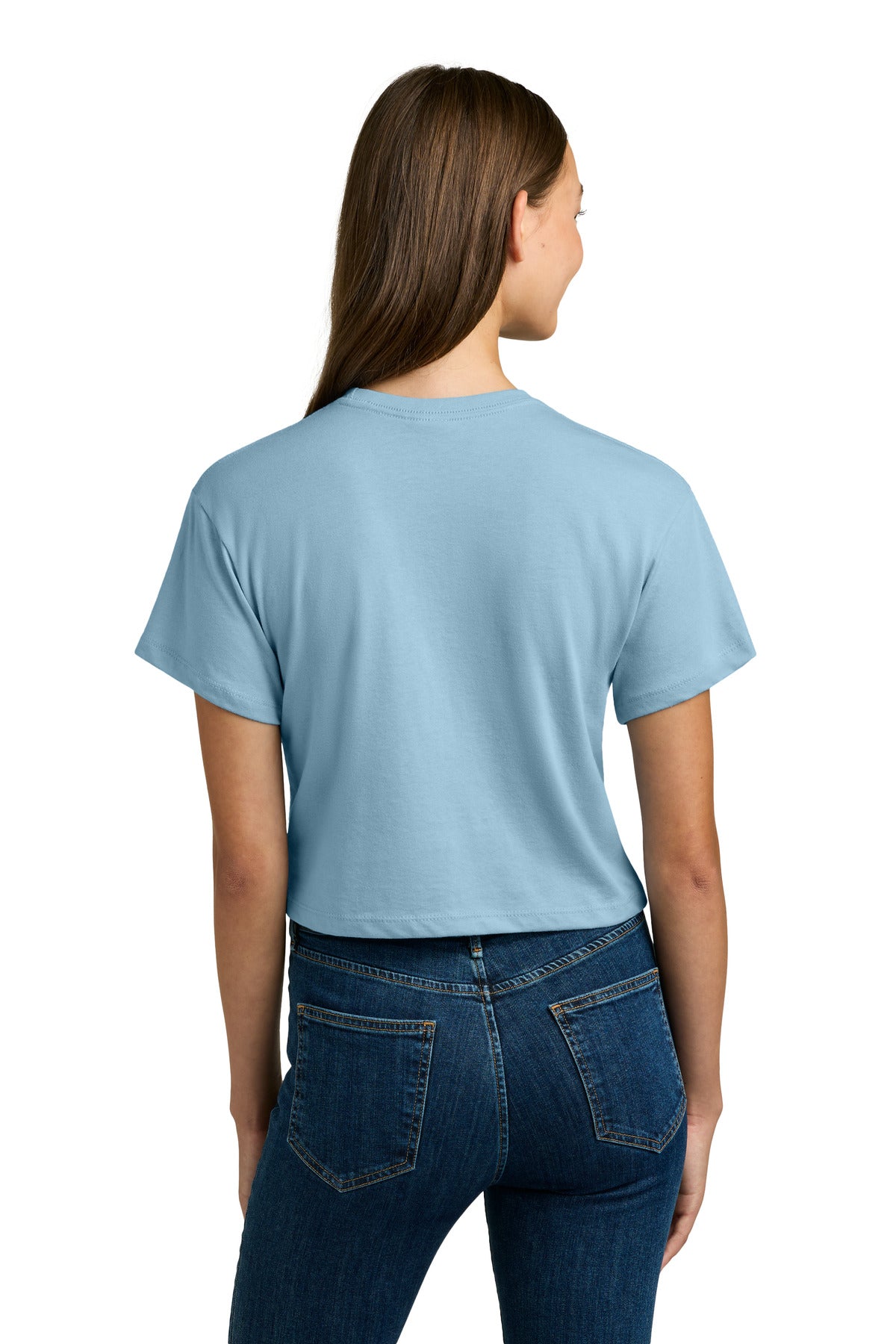 Next Level Apparel Women's Ideal Crop Top NL1580 - Stonewash Denim - back