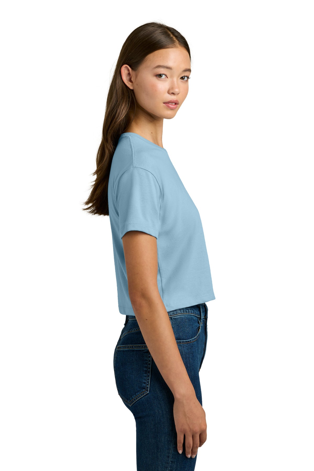 Next Level Apparel Women's Ideal Crop Top NL1580 - Stonewash Denim - side