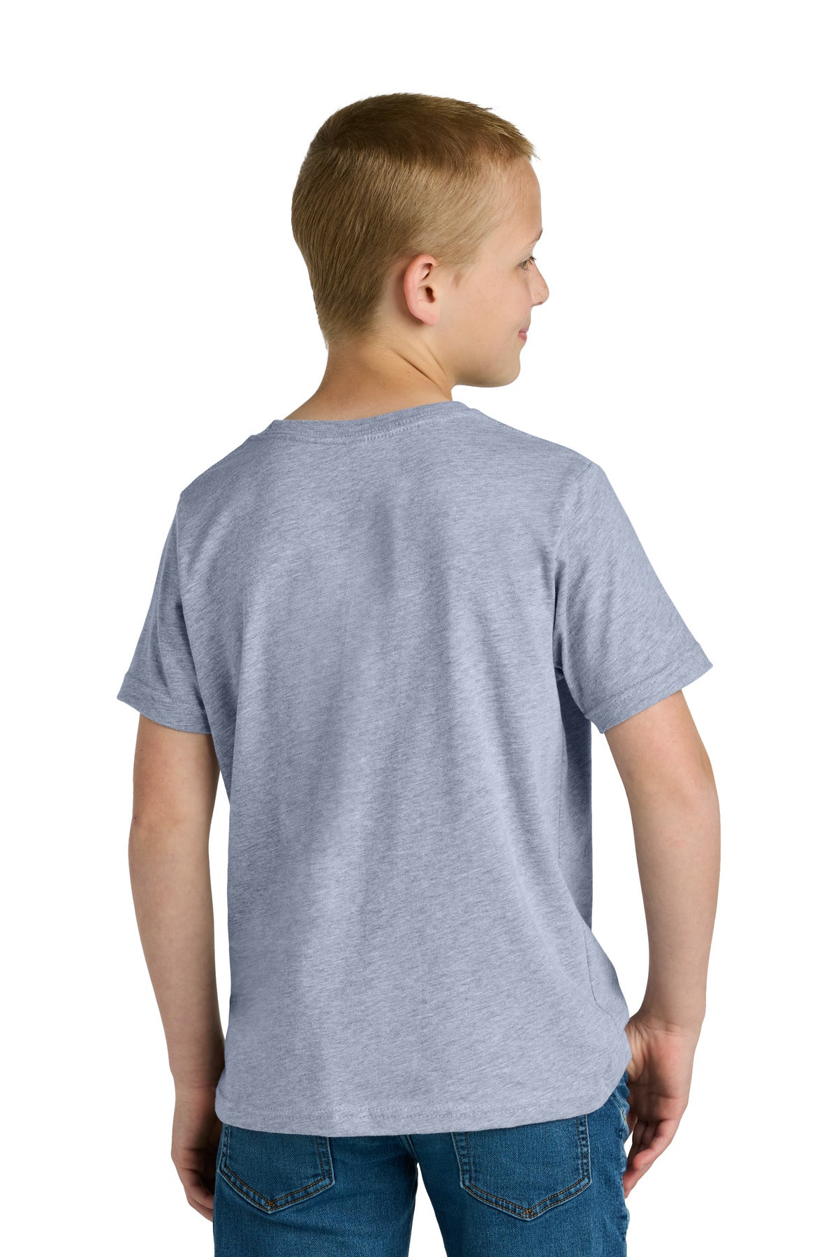 Next Level Apparel Youth Cotton Tee NL3310 - Heather Gray - back