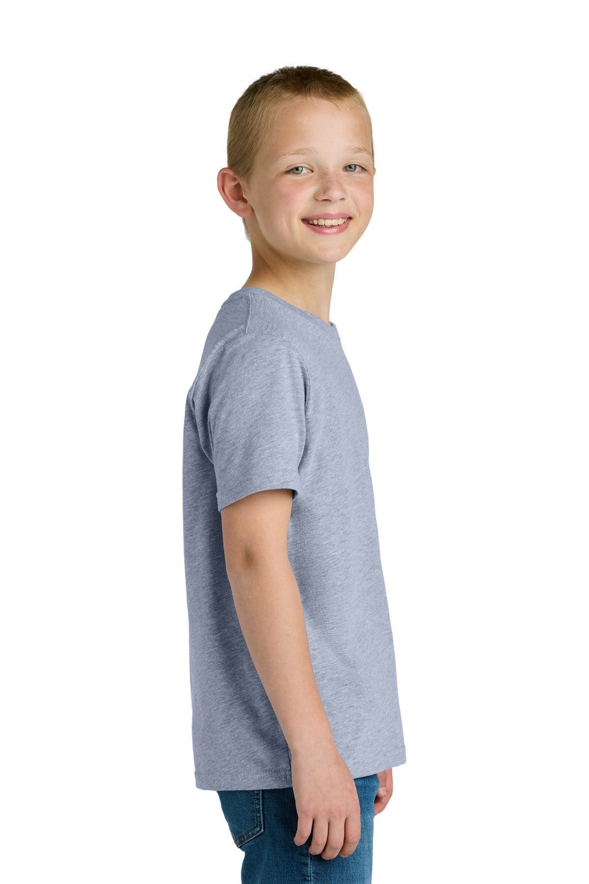 Next Level Apparel Youth Cotton Tee NL3310 - Heather Gray - side