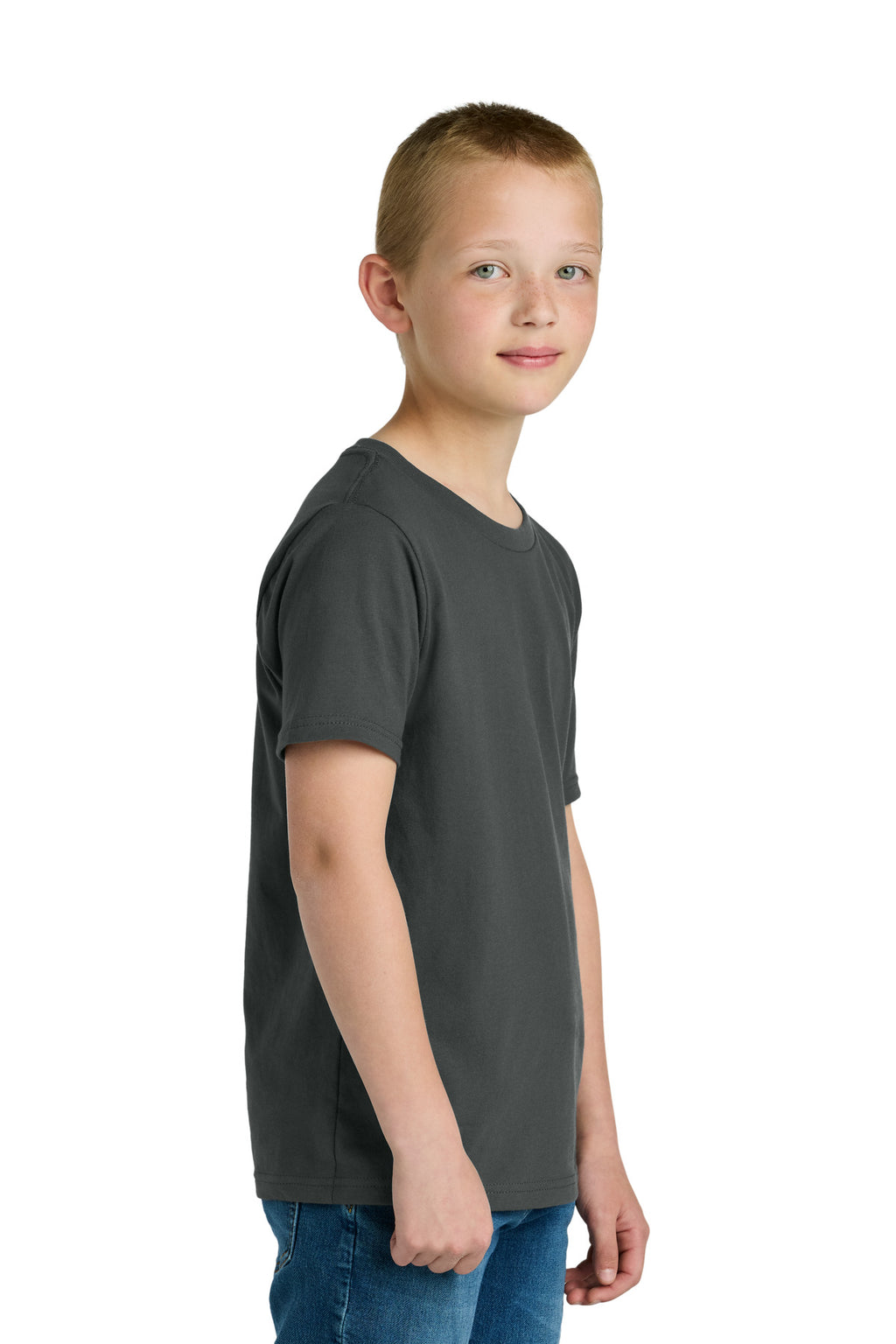 Next Level Apparel Youth Cotton Tee NL3310 - Heavy Metal - side