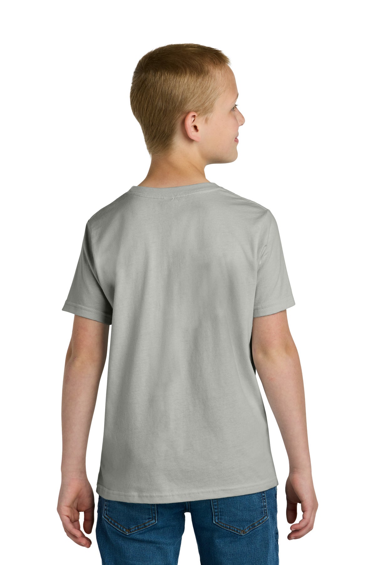 Next Level Apparel Youth Cotton Tee NL3310 - Light Gray - back