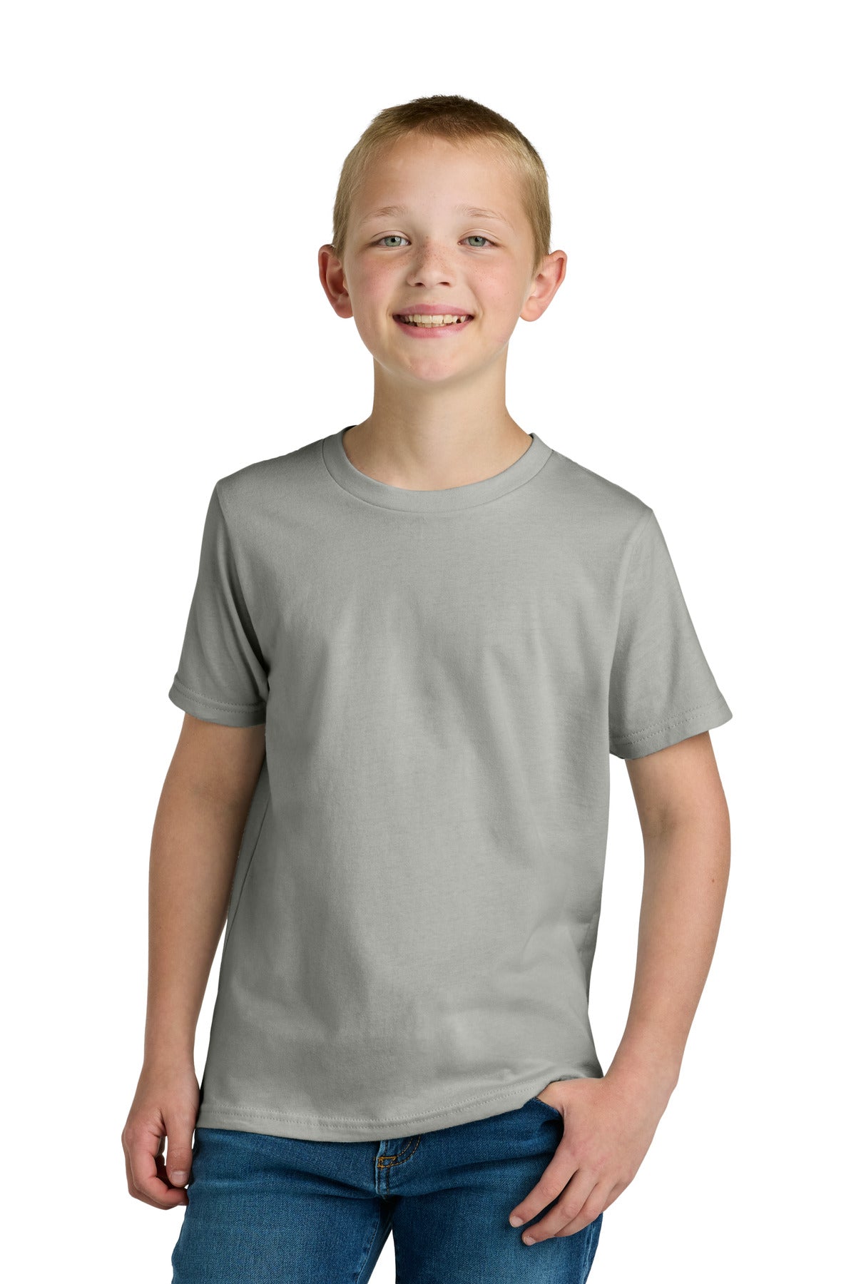 Next Level Apparel Youth Cotton Tee NL3310 - Light Gray - front