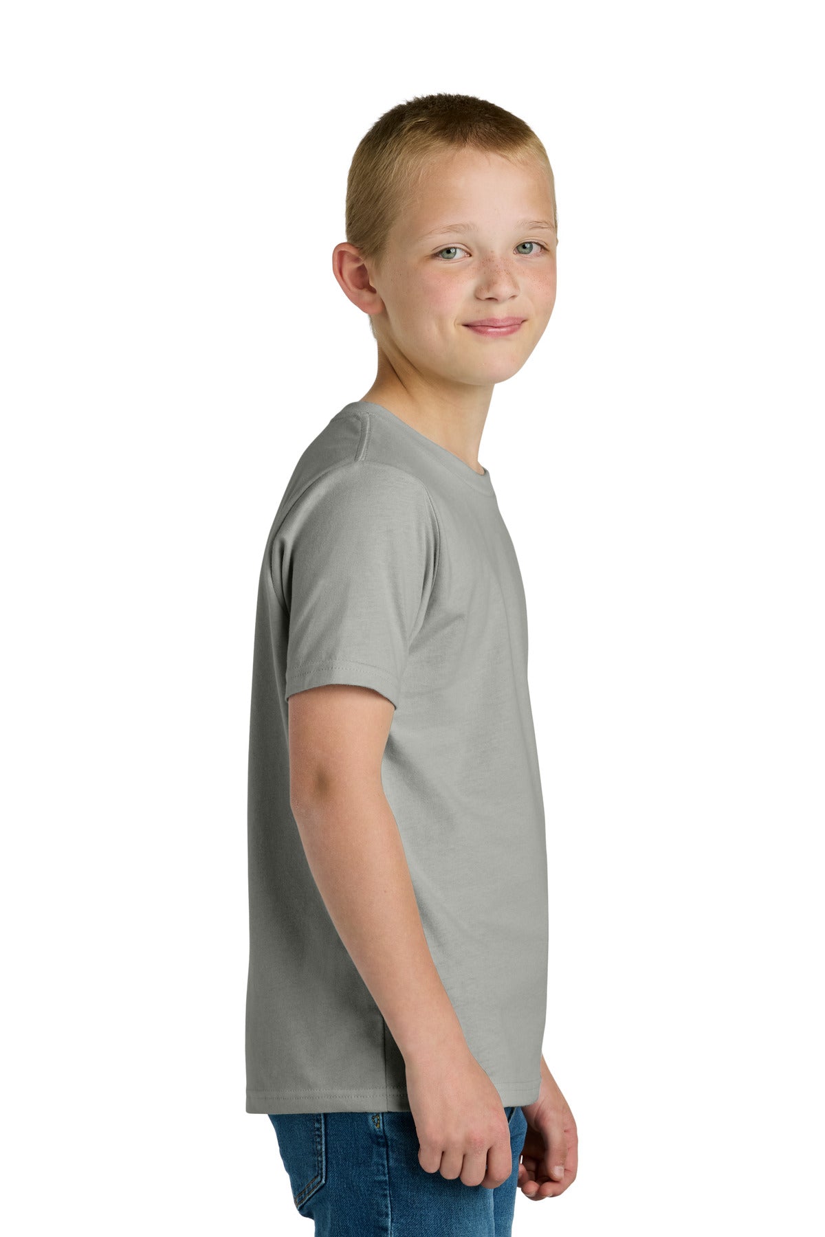 Next Level Apparel Youth Cotton Tee NL3310 - Light Gray - side