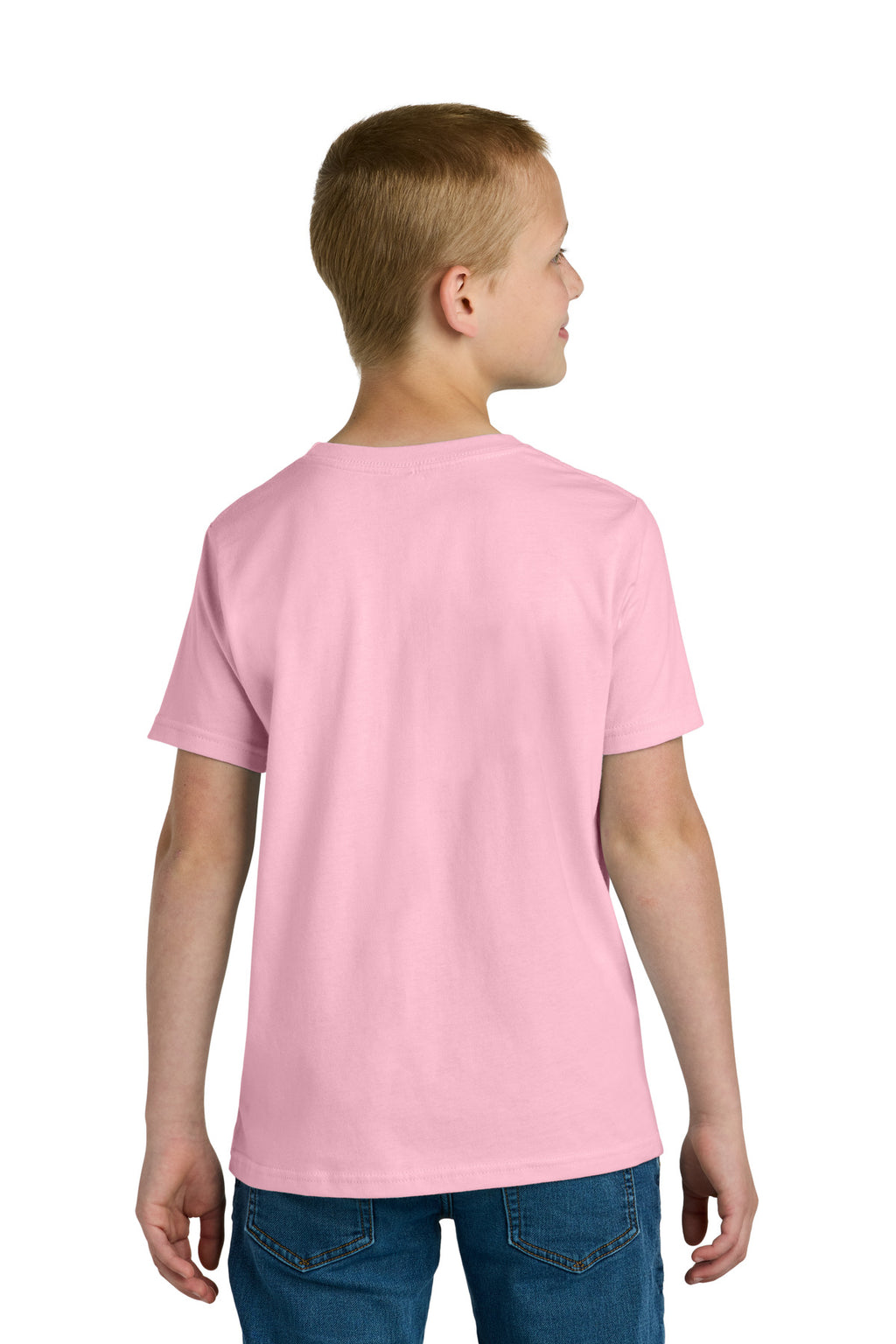 Next Level Apparel Youth Cotton Tee NL3310 - Light Pink - back