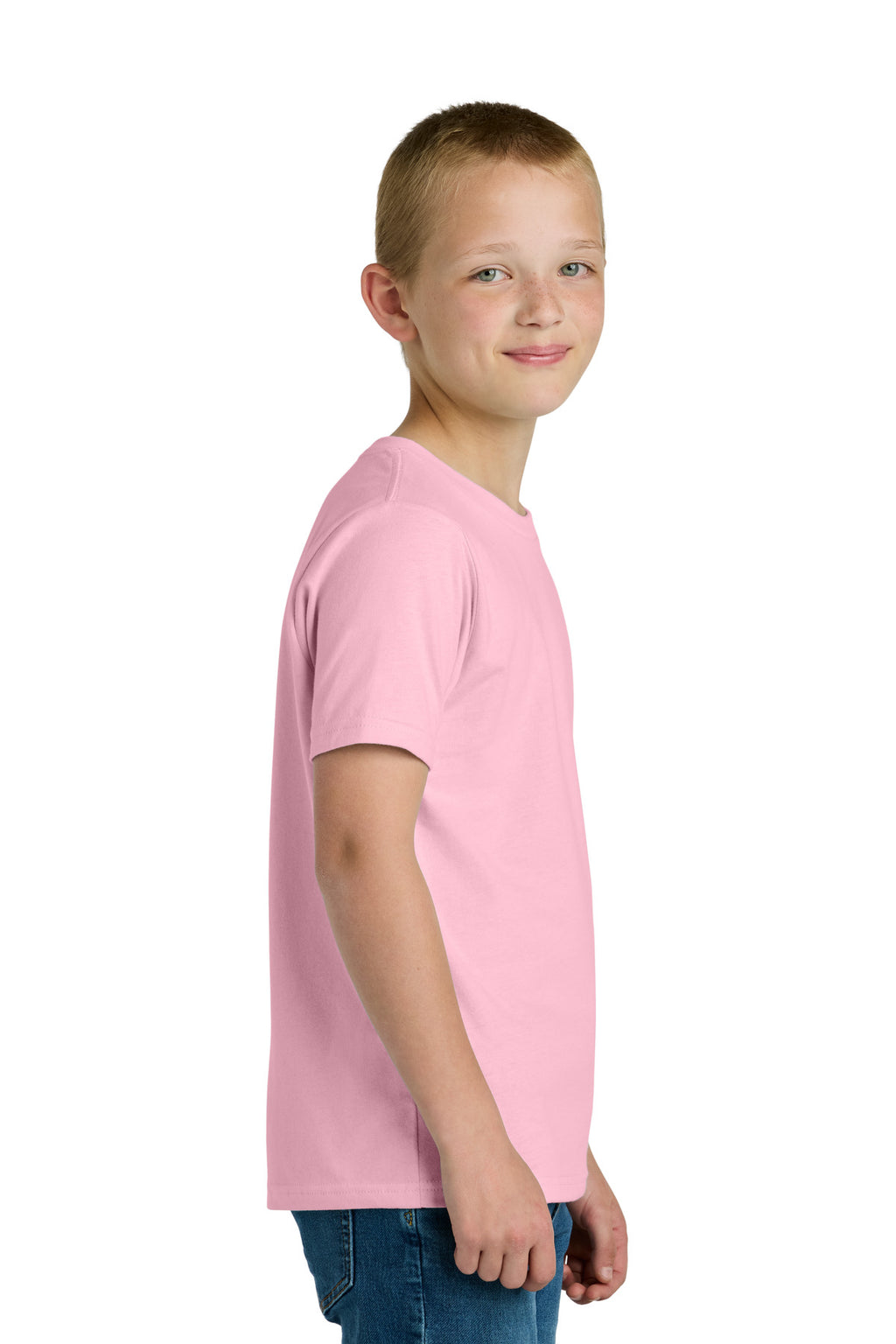 Next Level Apparel Youth Cotton Tee NL3310 - Light Pink - side