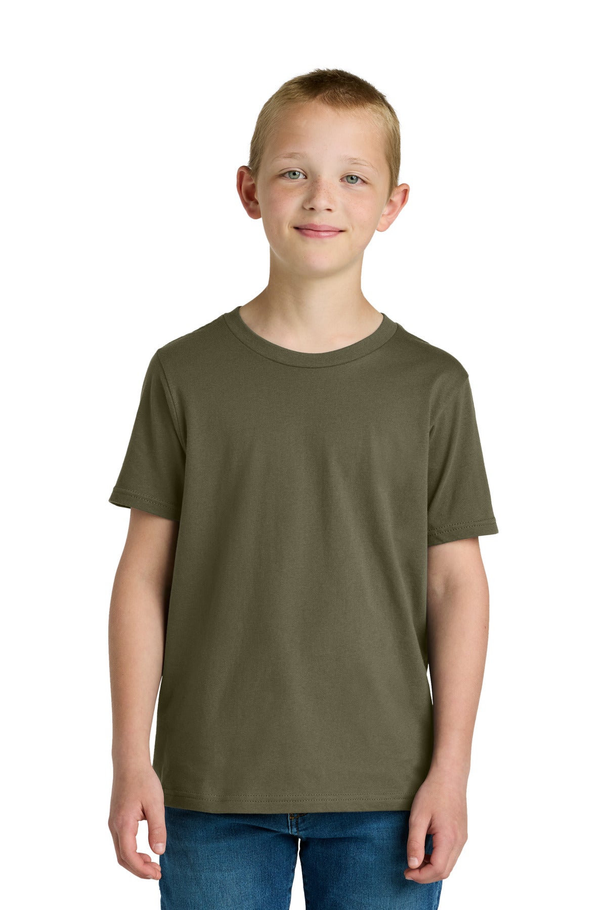 Next Level Apparel Youth Cotton Tee NL3310 - Military Green - front