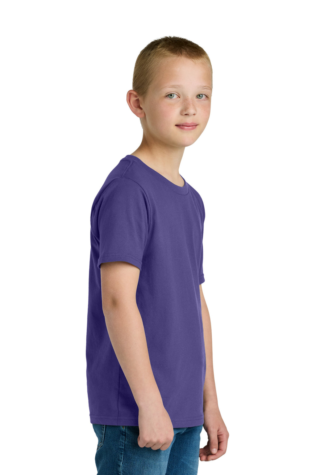 Next Level Apparel Youth Cotton Tee NL3310 - Purple Rush - side