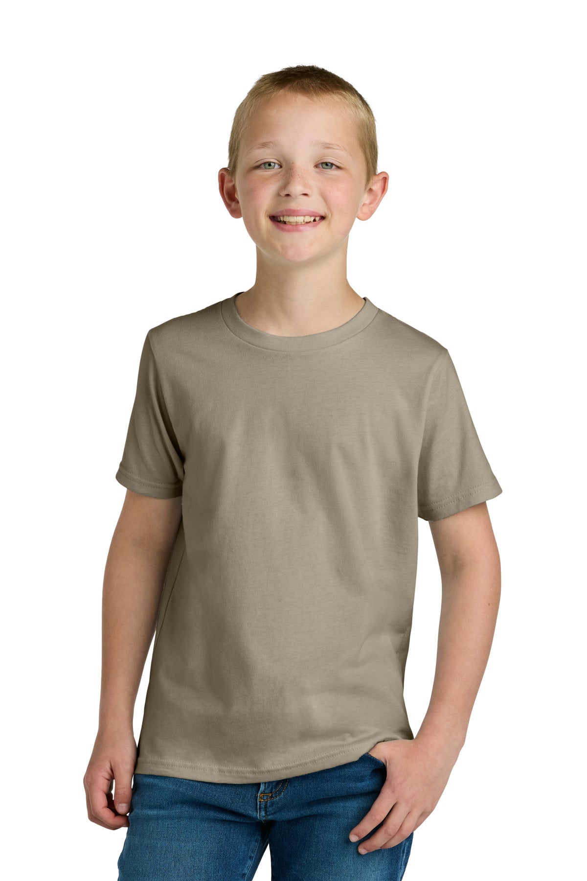 Next Level Apparel Youth Cotton Tee NL3310 - Tan - front