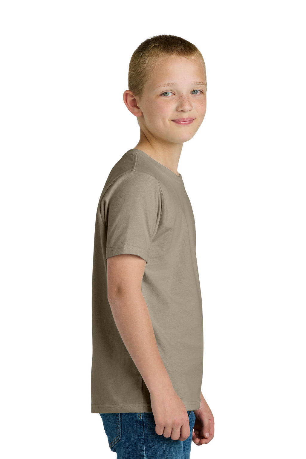 Next Level Apparel Youth Cotton Tee NL3310 - Tan - side