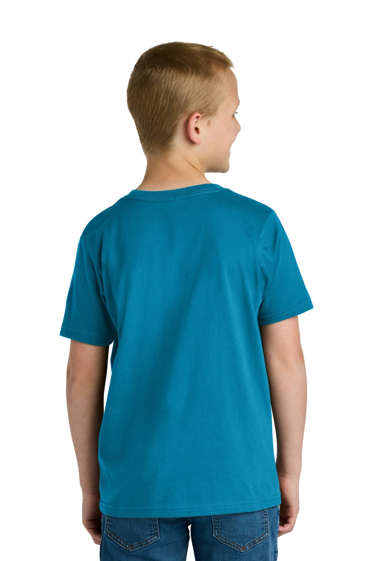 Next Level Apparel Youth Cotton Tee NL3310 - Turquoise - back