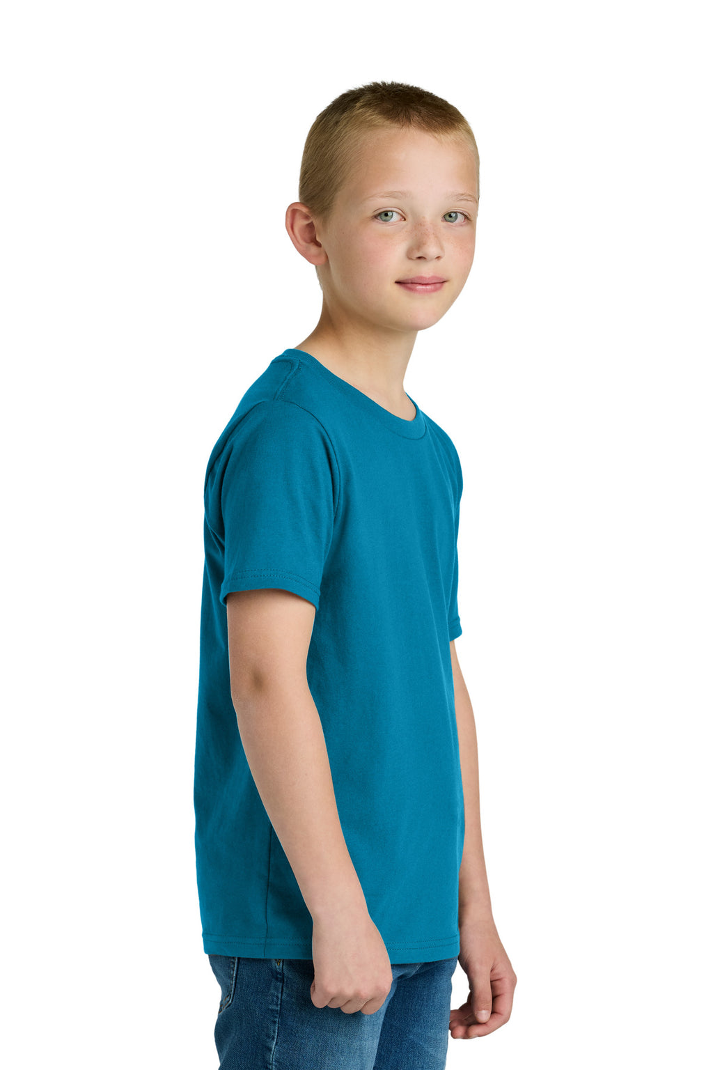 Next Level Apparel Youth Cotton Tee NL3310 - Turquoise - side