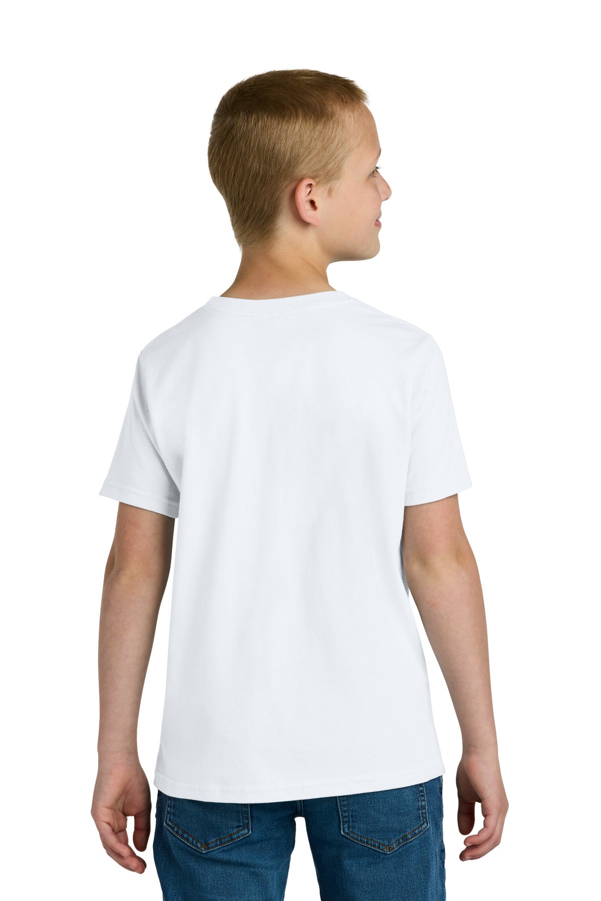 Next Level Apparel Youth Cotton Tee NL3310 - White - back