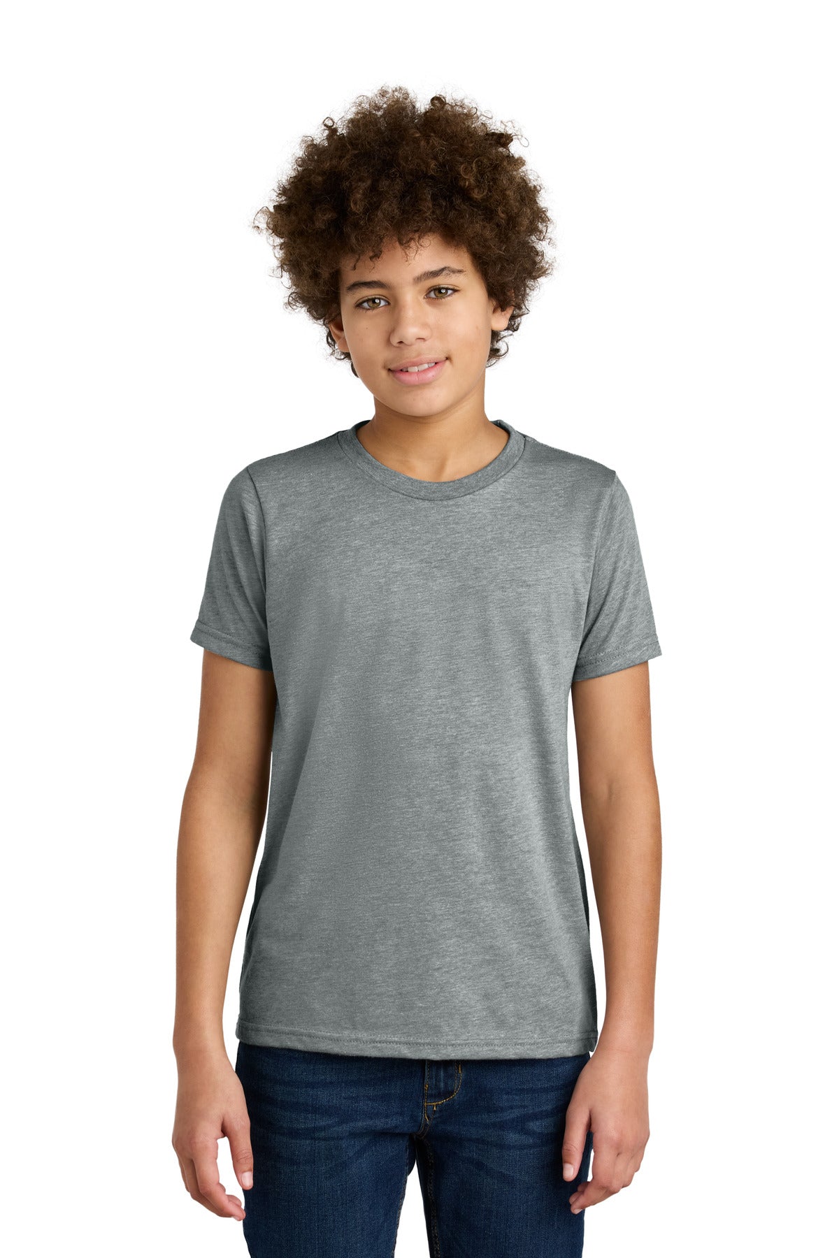Next Level Apparel Youth CVC Tee NL3312 - Dark Heather Gray - front