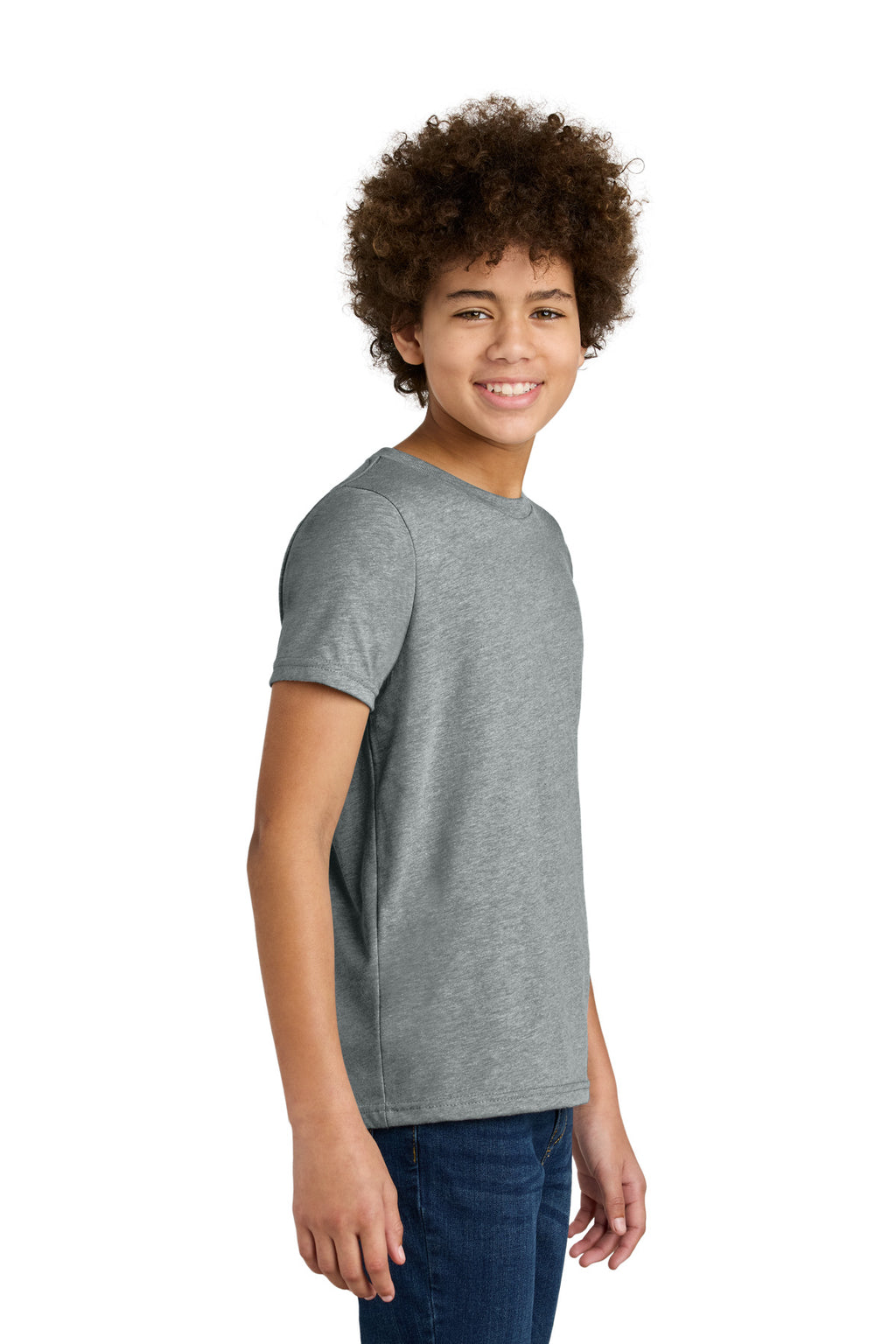 Next Level Apparel Youth CVC Tee NL3312 - Dark Heather Gray - side
