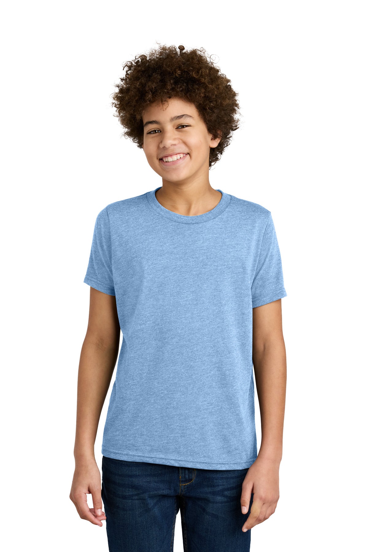 Next Level Apparel Youth CVC Tee NL3312 - Heather Columbia Blue - front