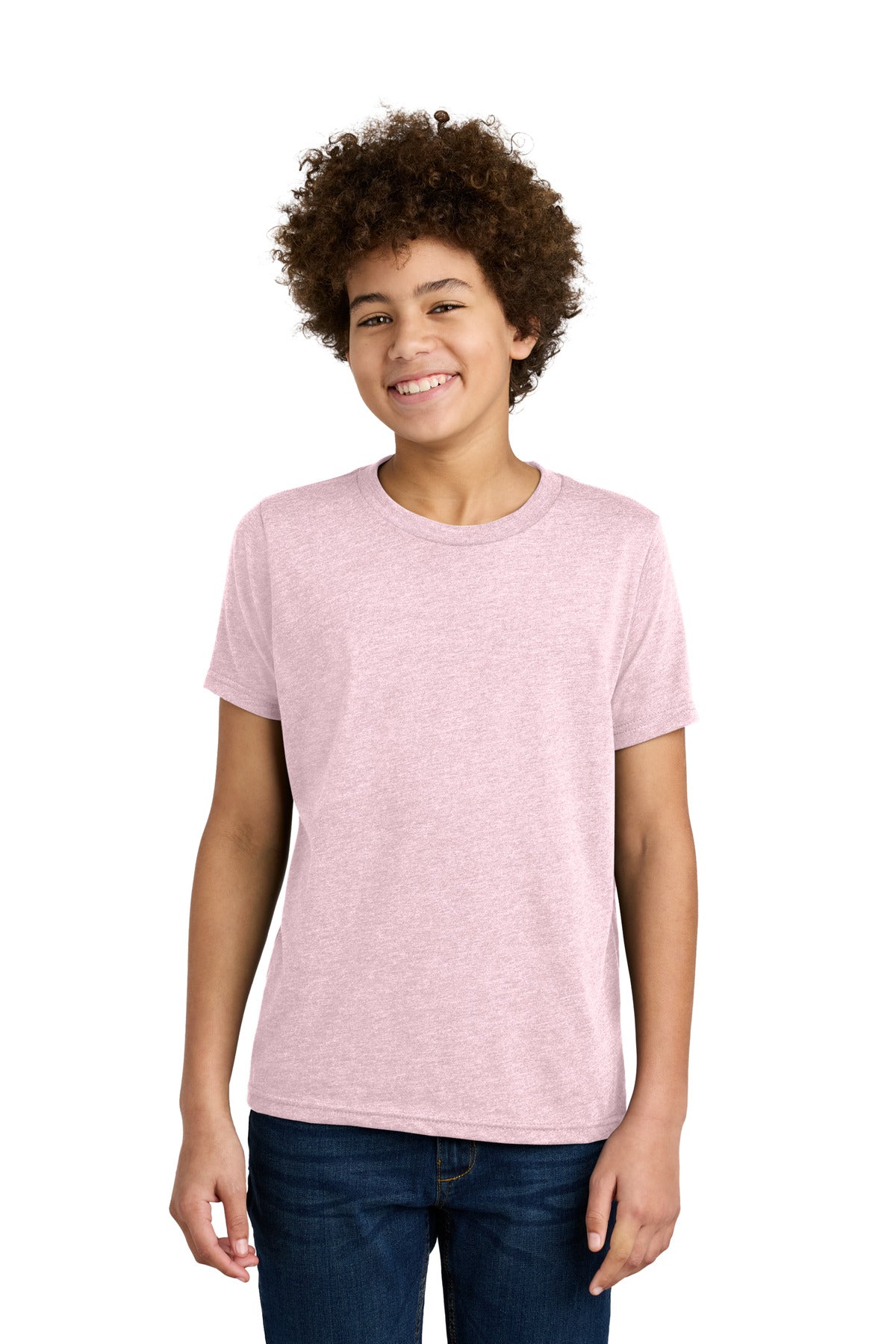 Next Level Apparel Youth CVC Tee NL3312 - Heather Light Pink - front