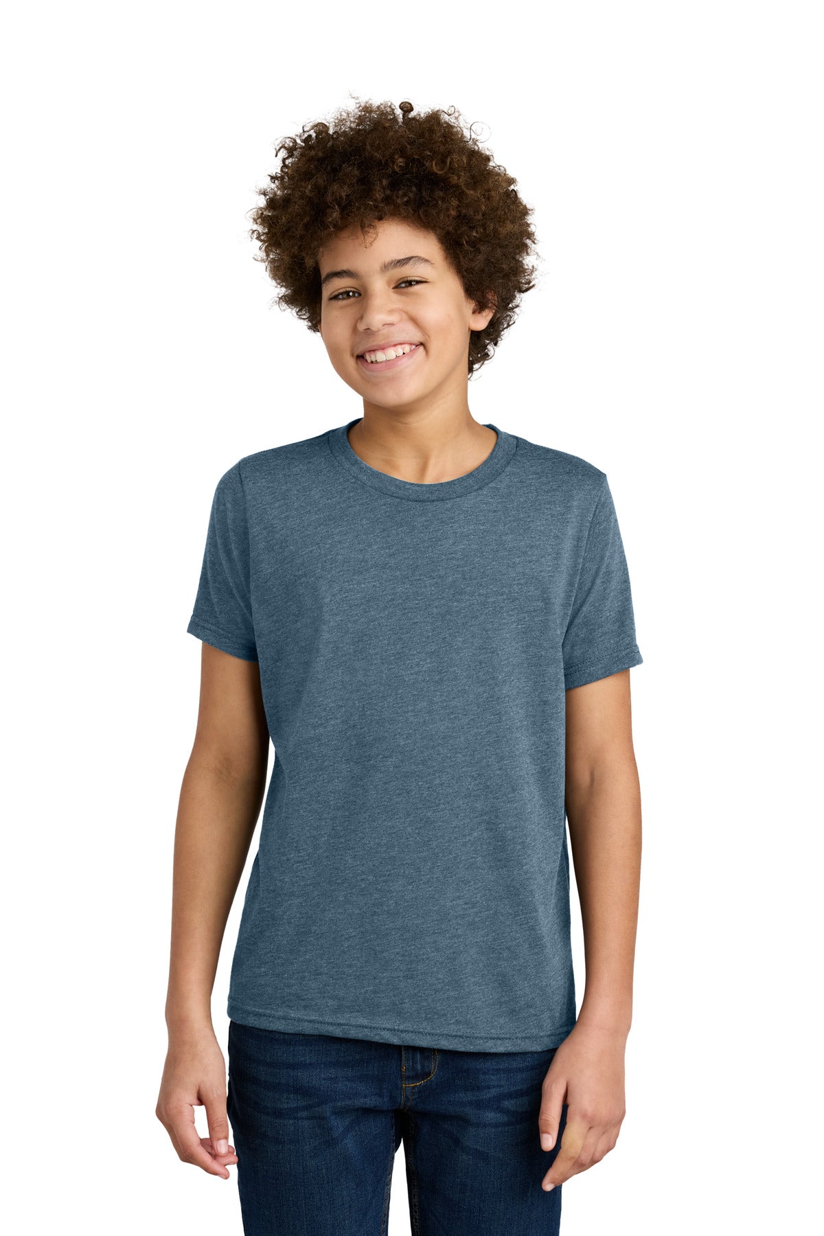 Next Level Apparel Youth CVC Tee NL3312 - Heather Slate Blue - front
