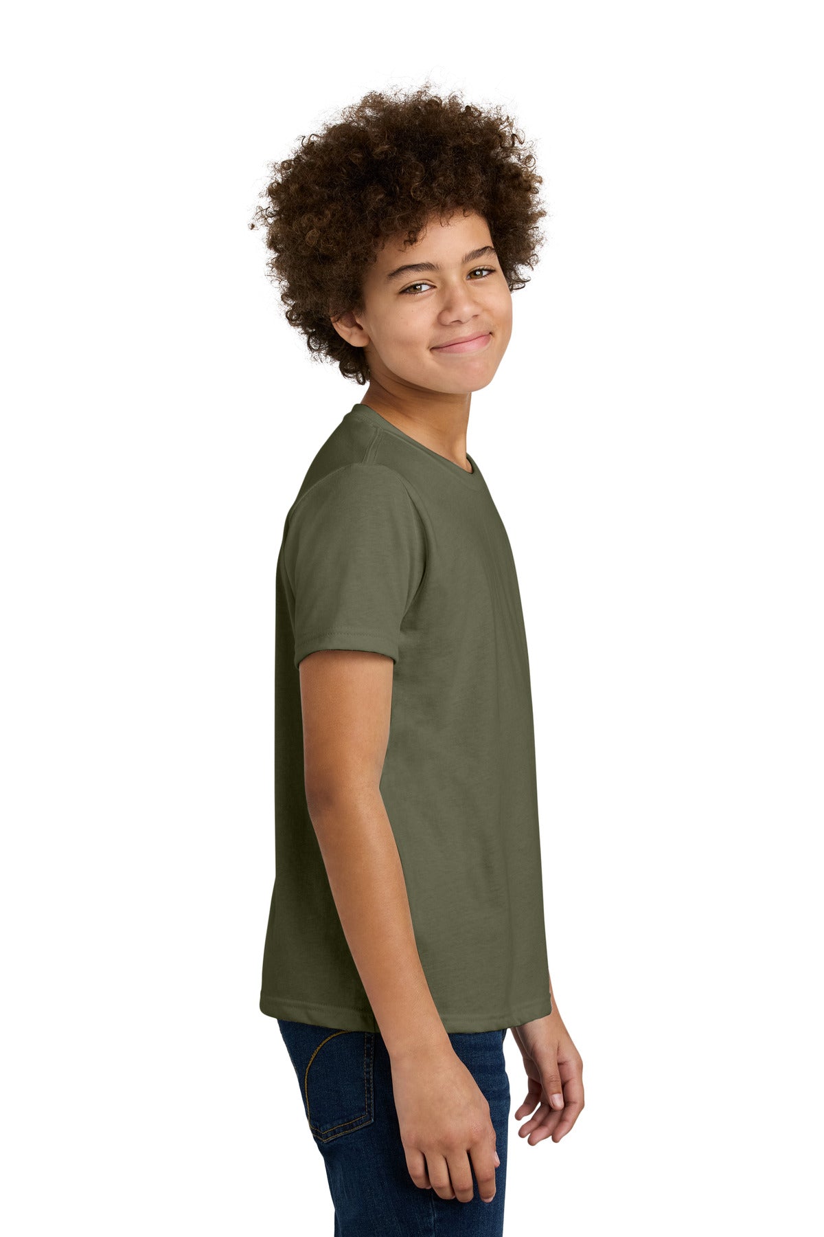 Next Level Apparel Youth CVC Tee NL3312 - Military Green - side