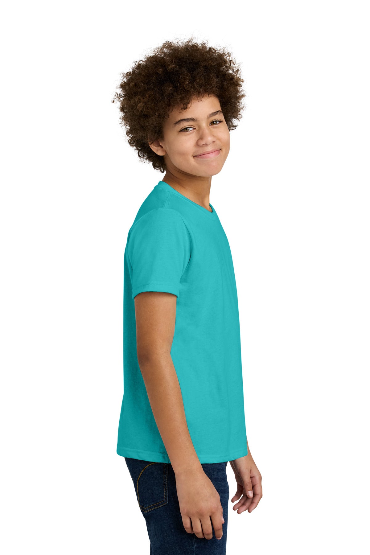 Next Level Apparel Youth CVC Tee NL3312 - Tahiti Blue - side