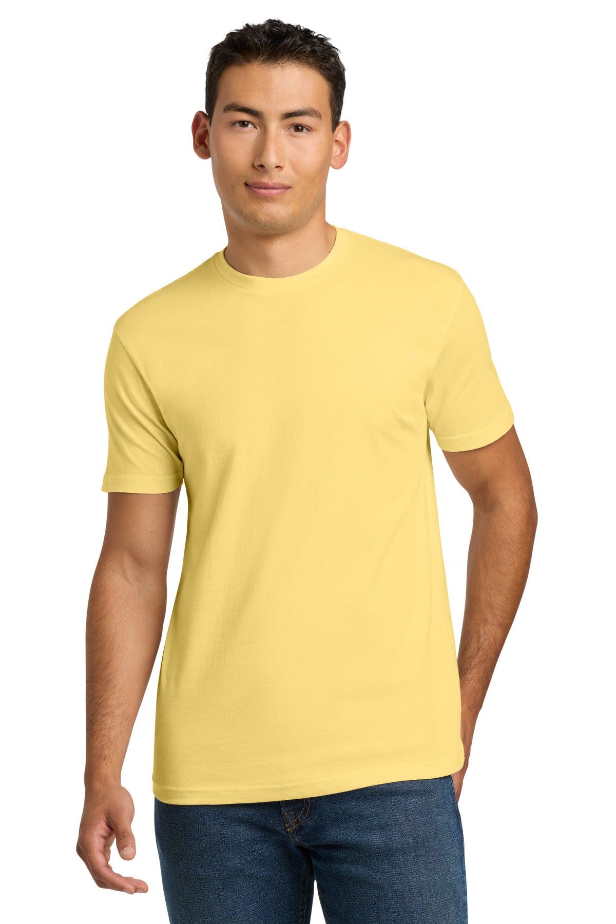 Next Level Apparel Adult Cotton Tee. NL3600 - Banana Cream - front