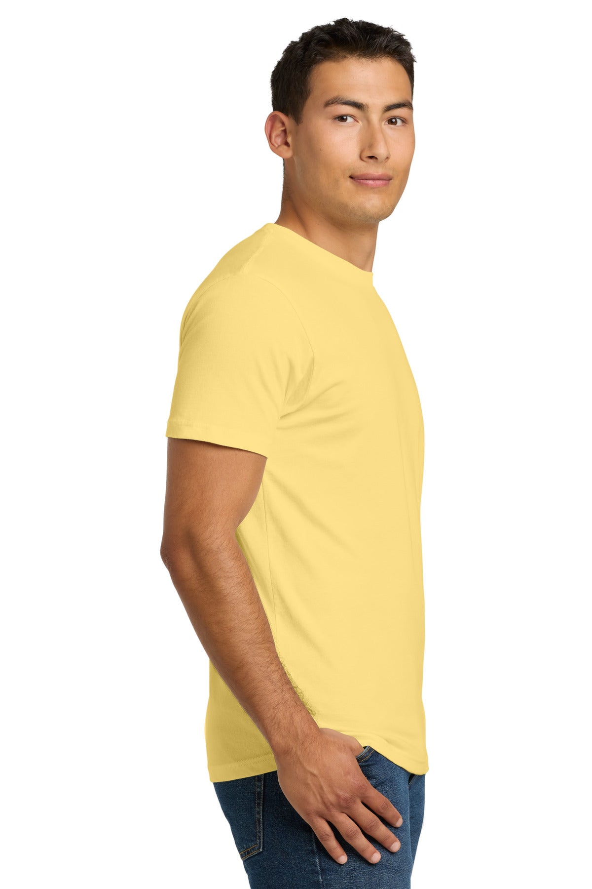 Next Level Apparel Adult Cotton Tee. NL3600 - Banana Cream - side