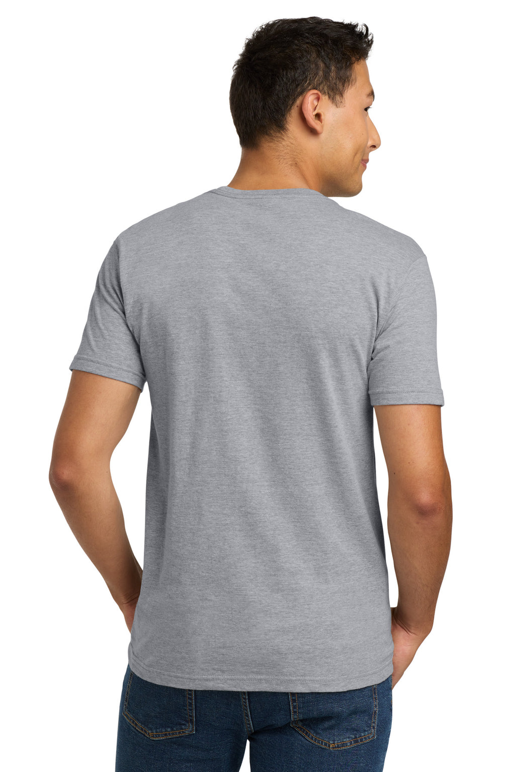 Next Level Apparel Adult Cotton Tee. NL3600 - Heather Gray - back