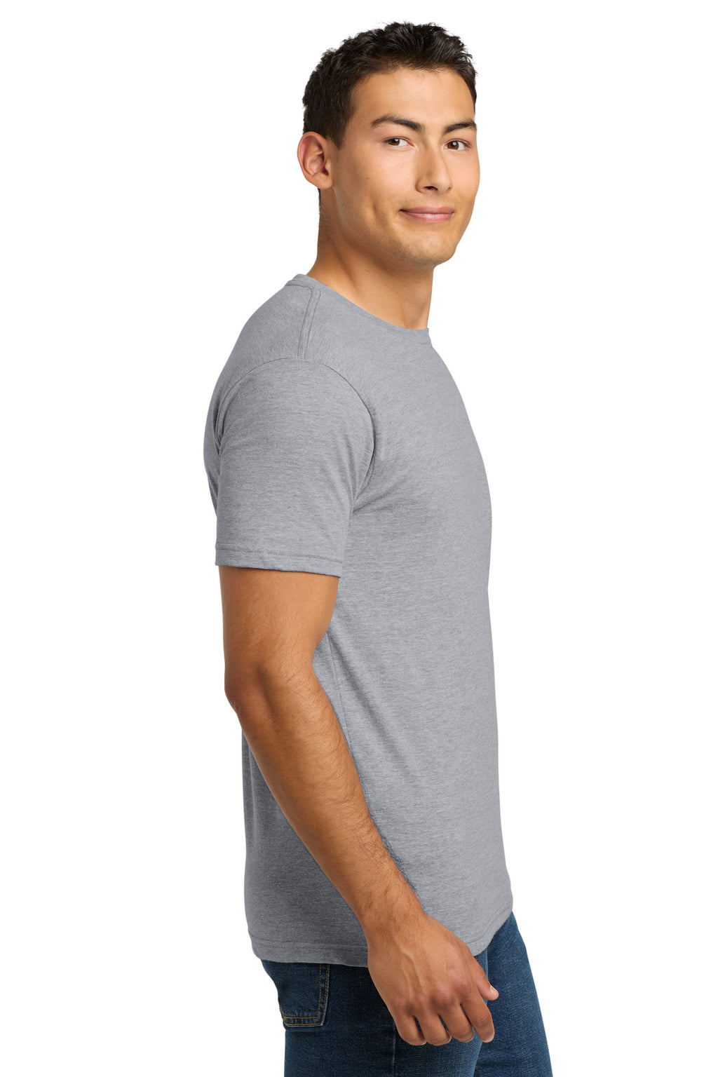 Next Level Apparel Adult Cotton Tee. NL3600 - Heather Gray - side