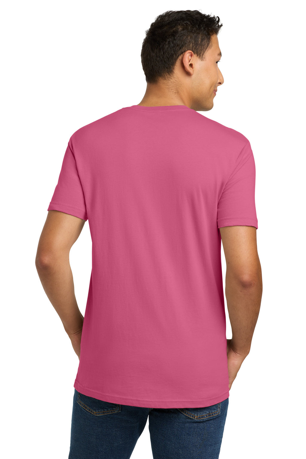 Next Level Apparel Adult Cotton Tee. NL3600 - Hot Pink - back