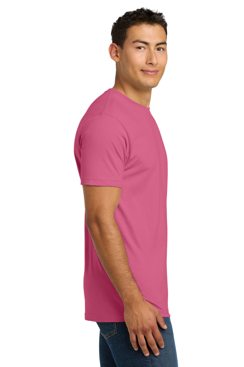 Next Level Apparel Adult Cotton Tee. NL3600 - Hot Pink - side
