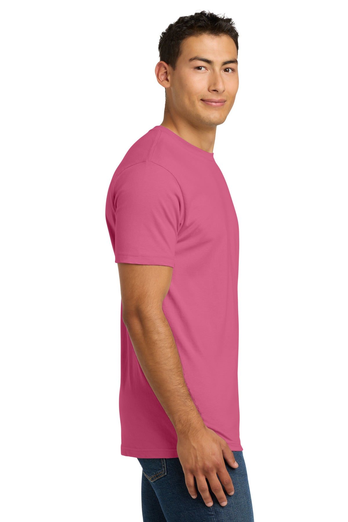 Next Level Apparel Adult Cotton Tee. NL3600 - Hot Pink - side