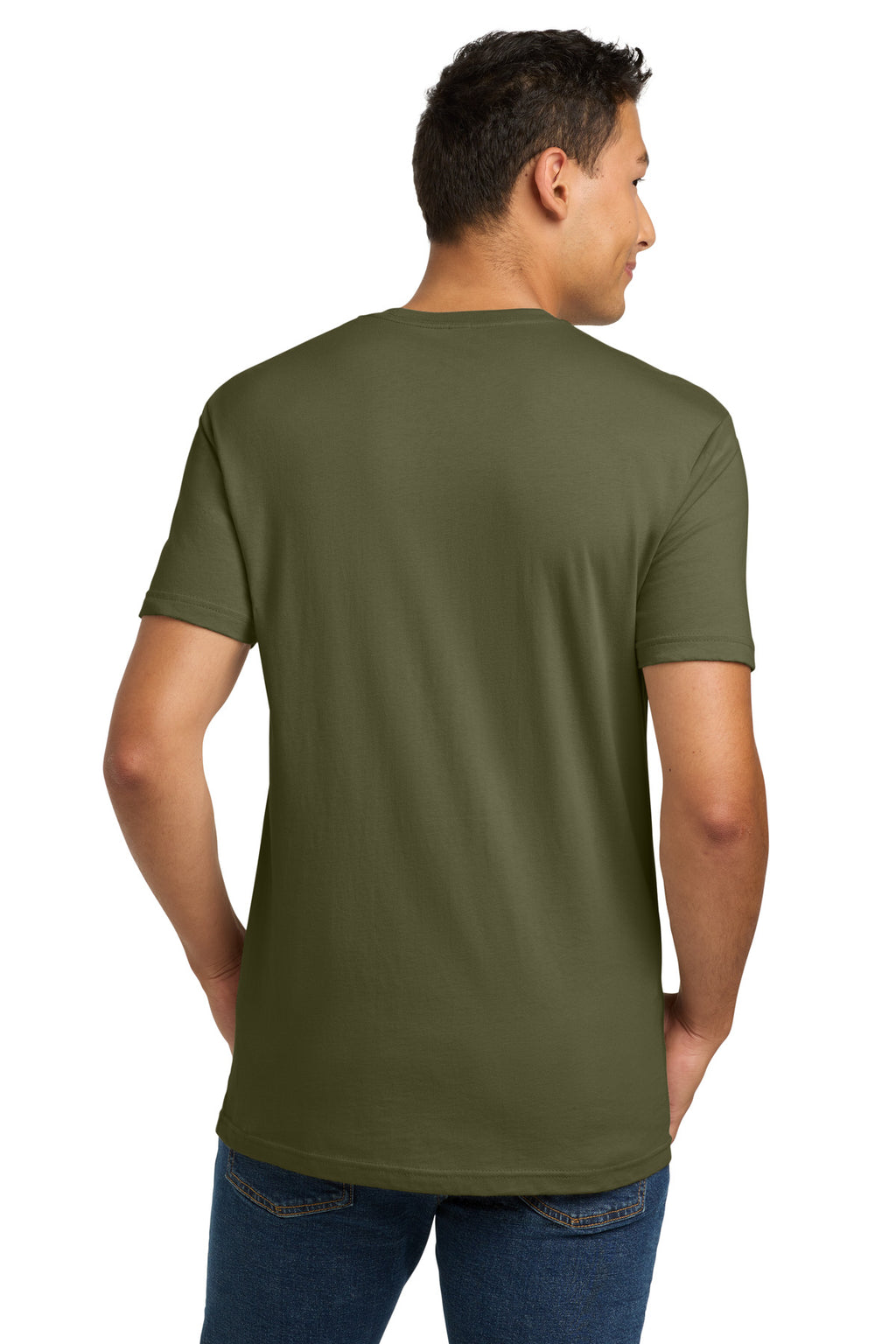 Next Level Apparel Adult Cotton Tee. NL3600 - Military Green - back